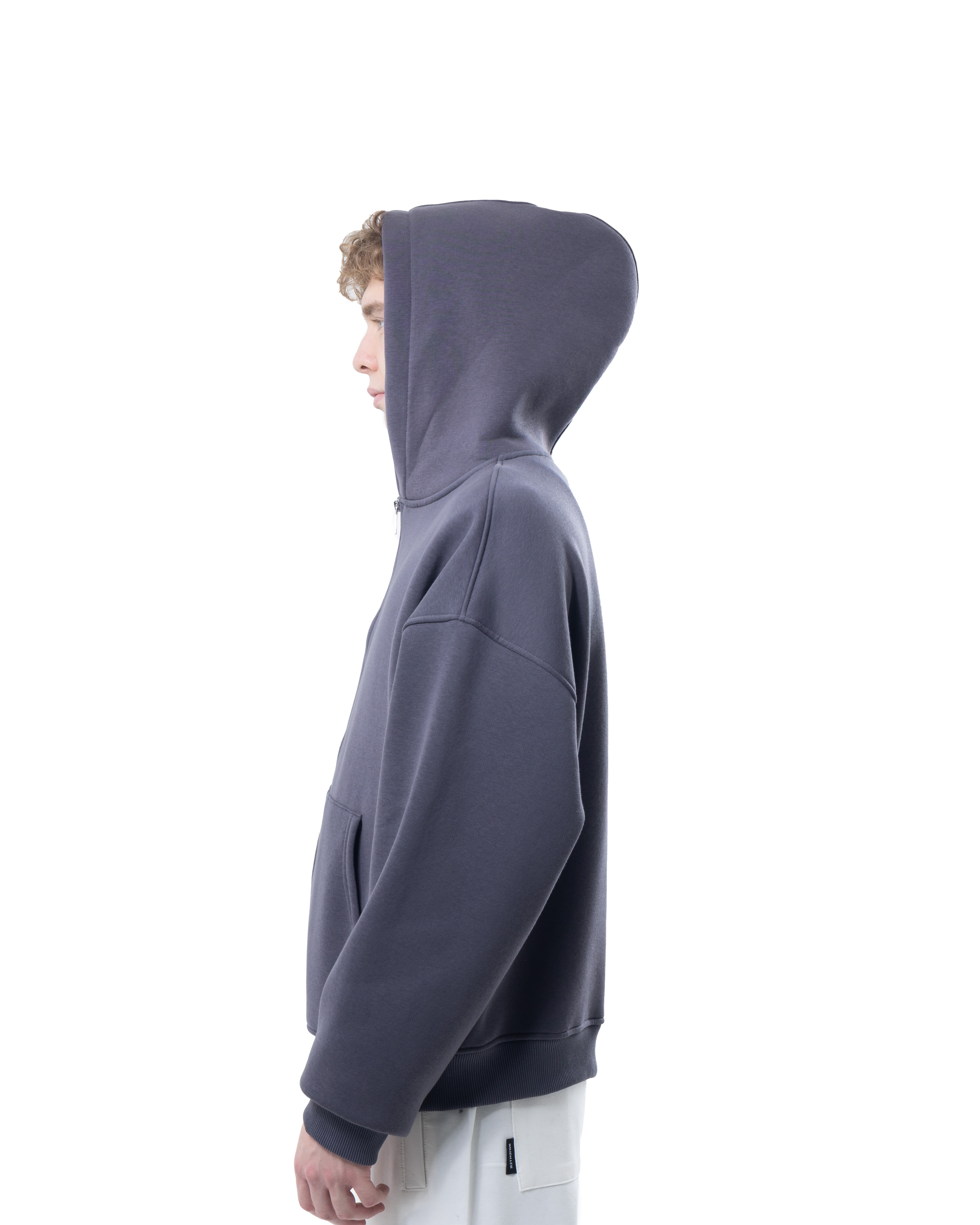 Füme Fermuarlı Basic Hodie