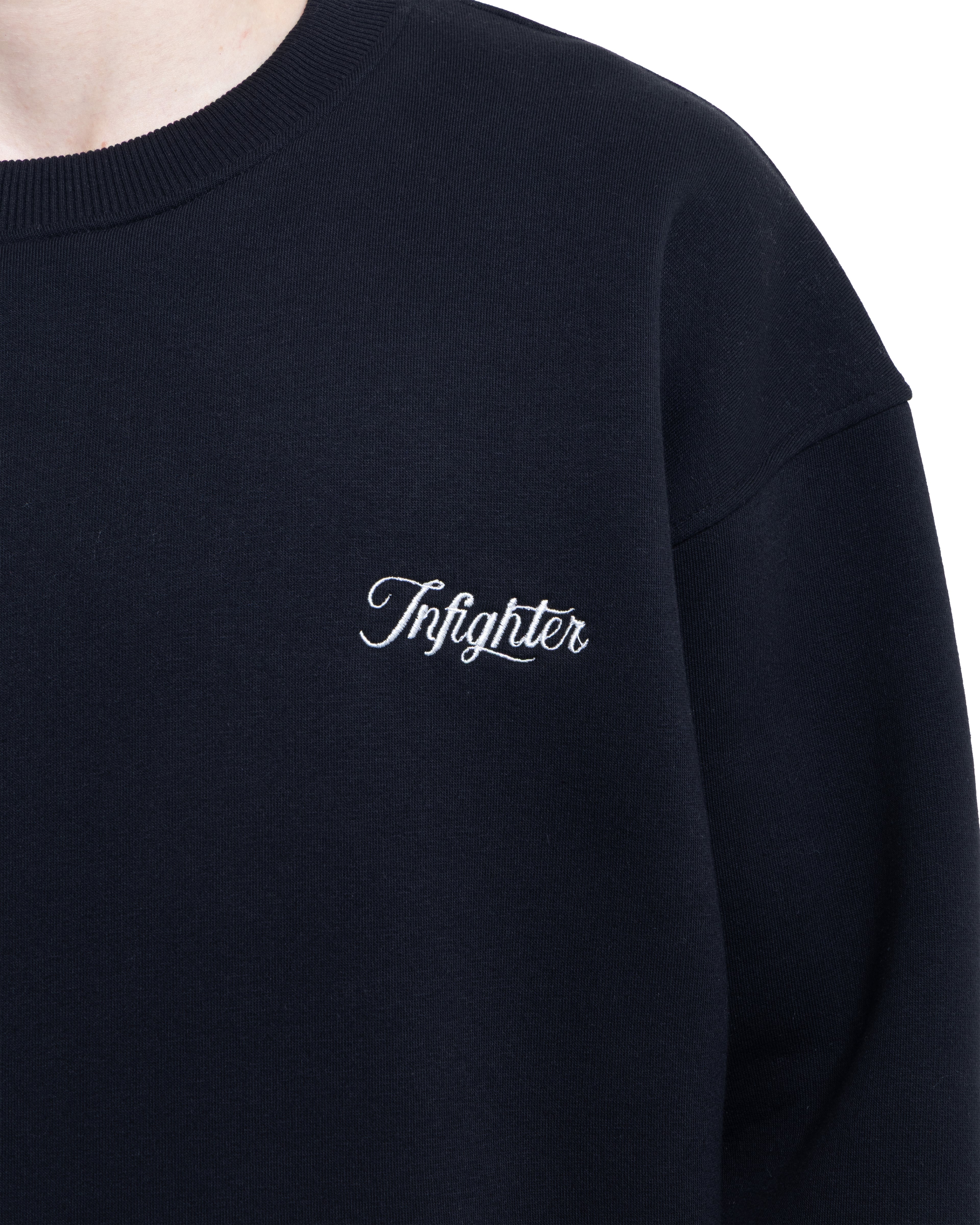 Siyah  Bisiklet Yaka Basıc Sweatshirt