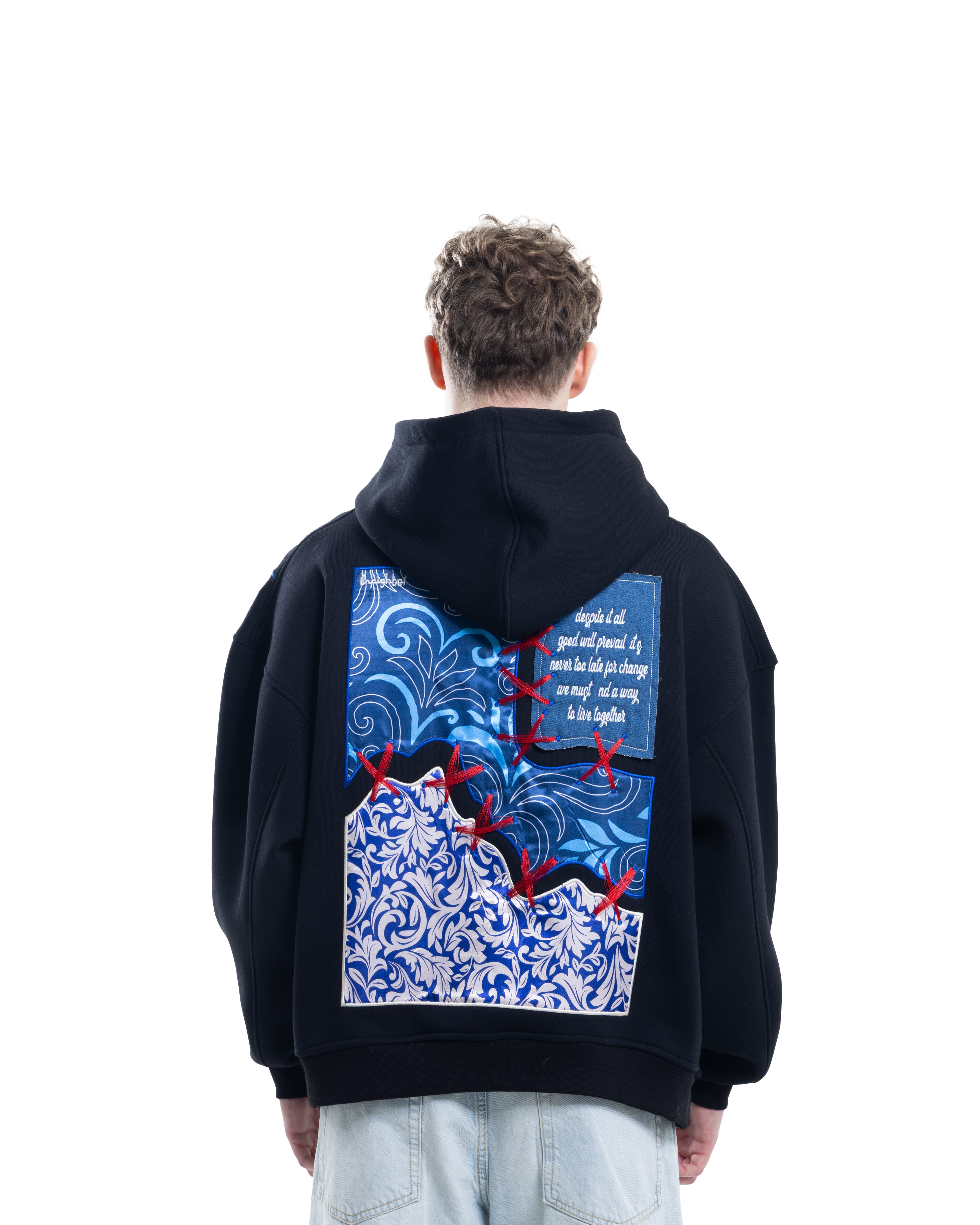 Patchwork Harmony Embroidered Hoodie
