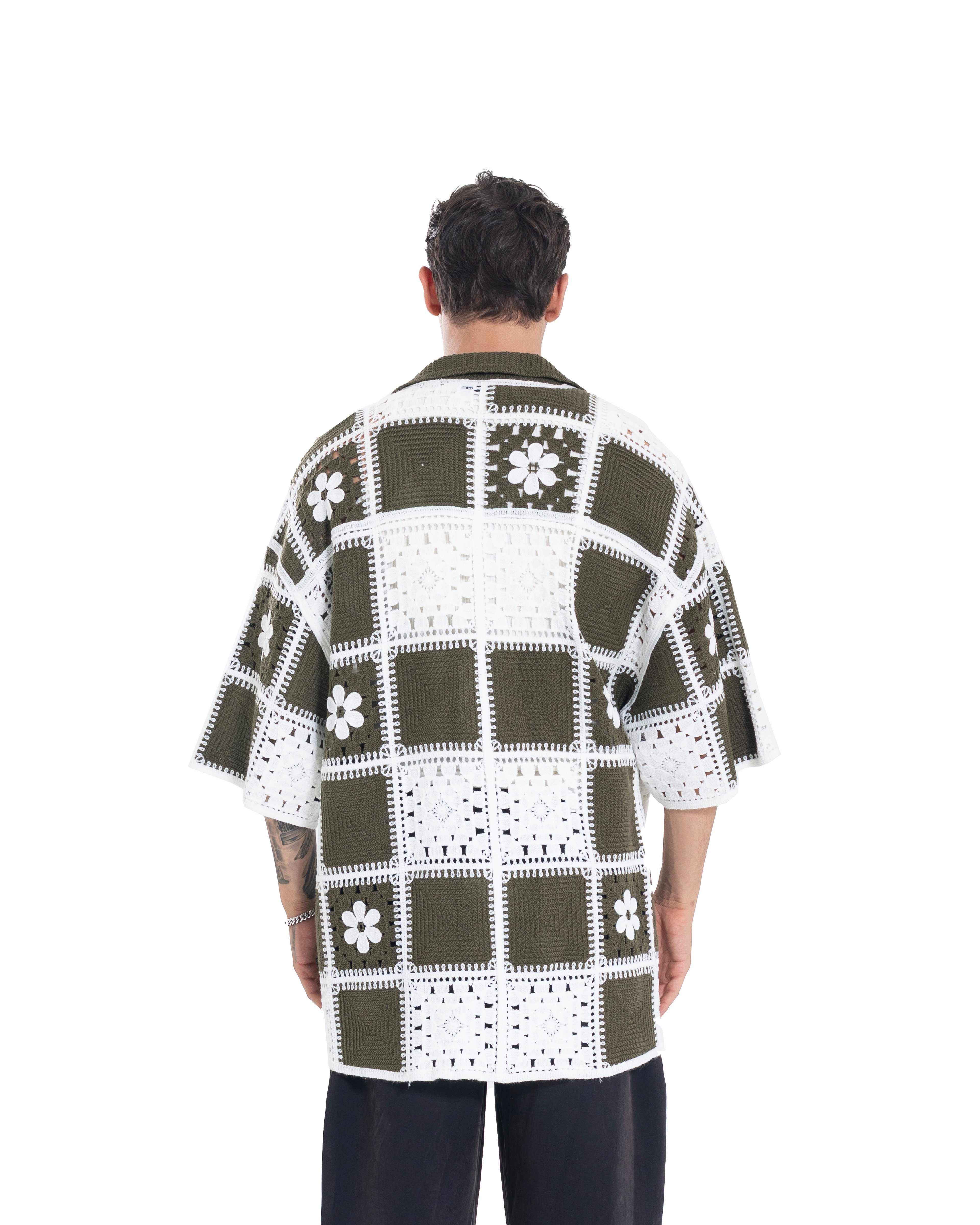 Unisex Knitted Garden Grid Shirt