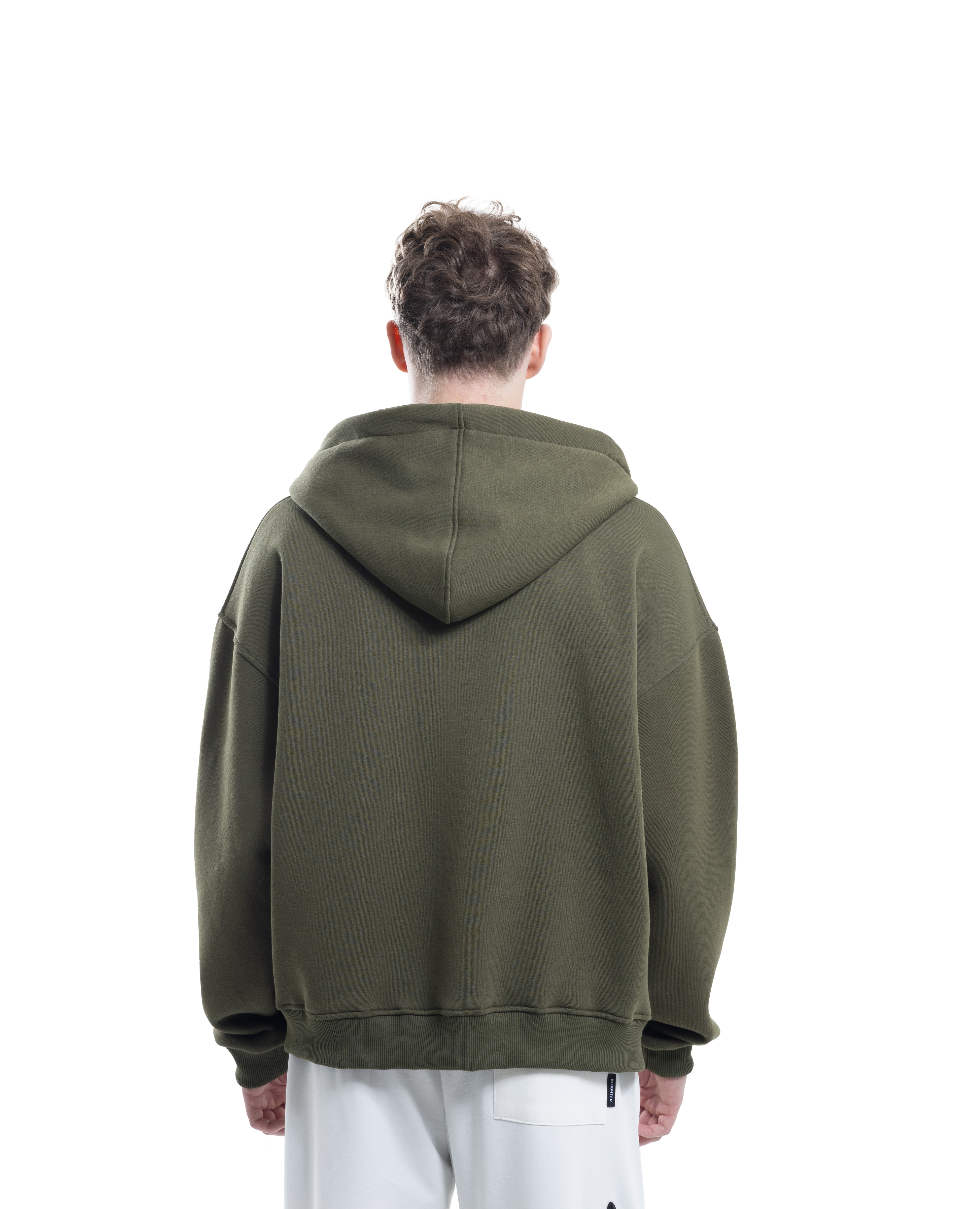 Haki Fermuarlı Basic Hodie