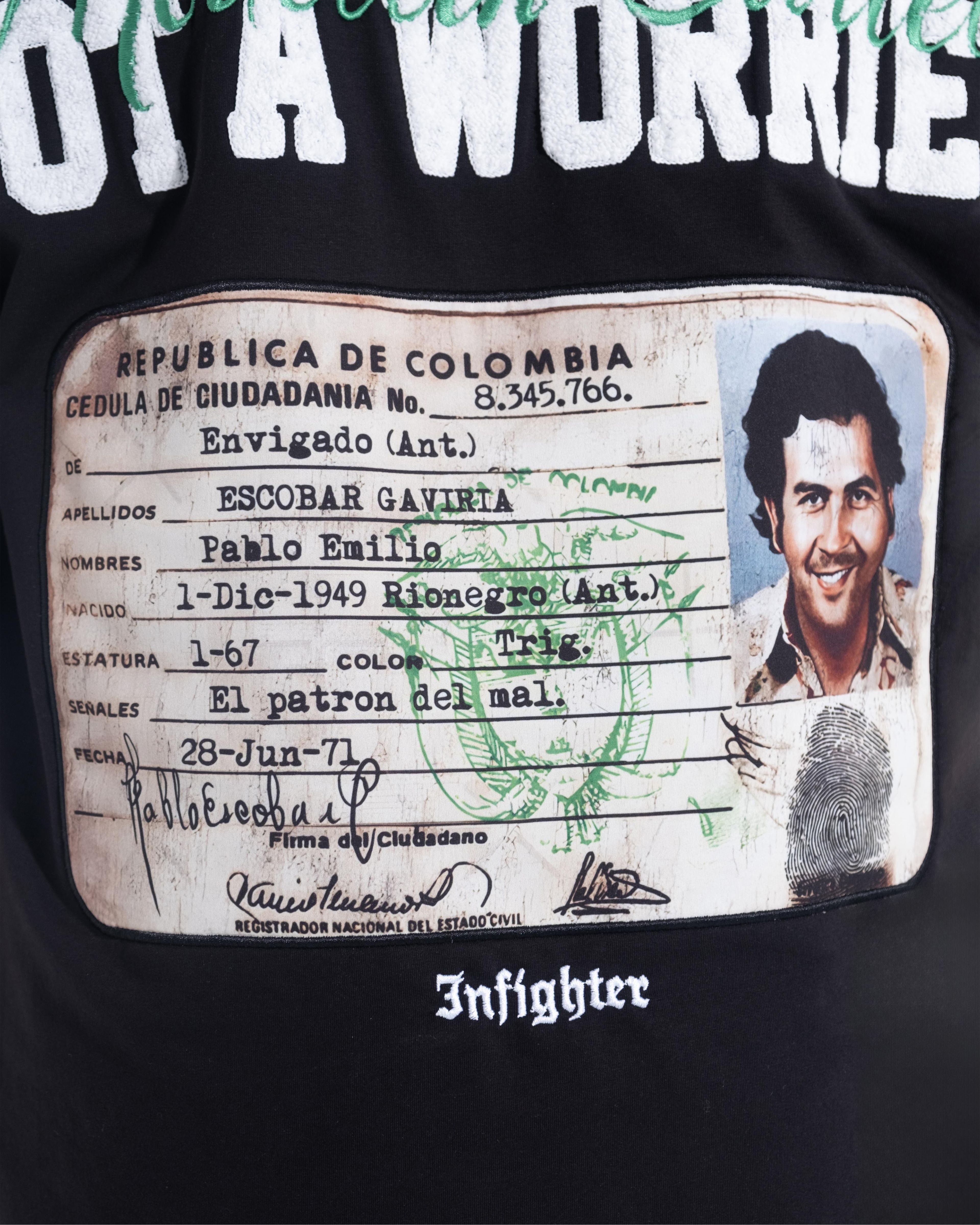 Medellín Cartel Kol Siyah Tişört