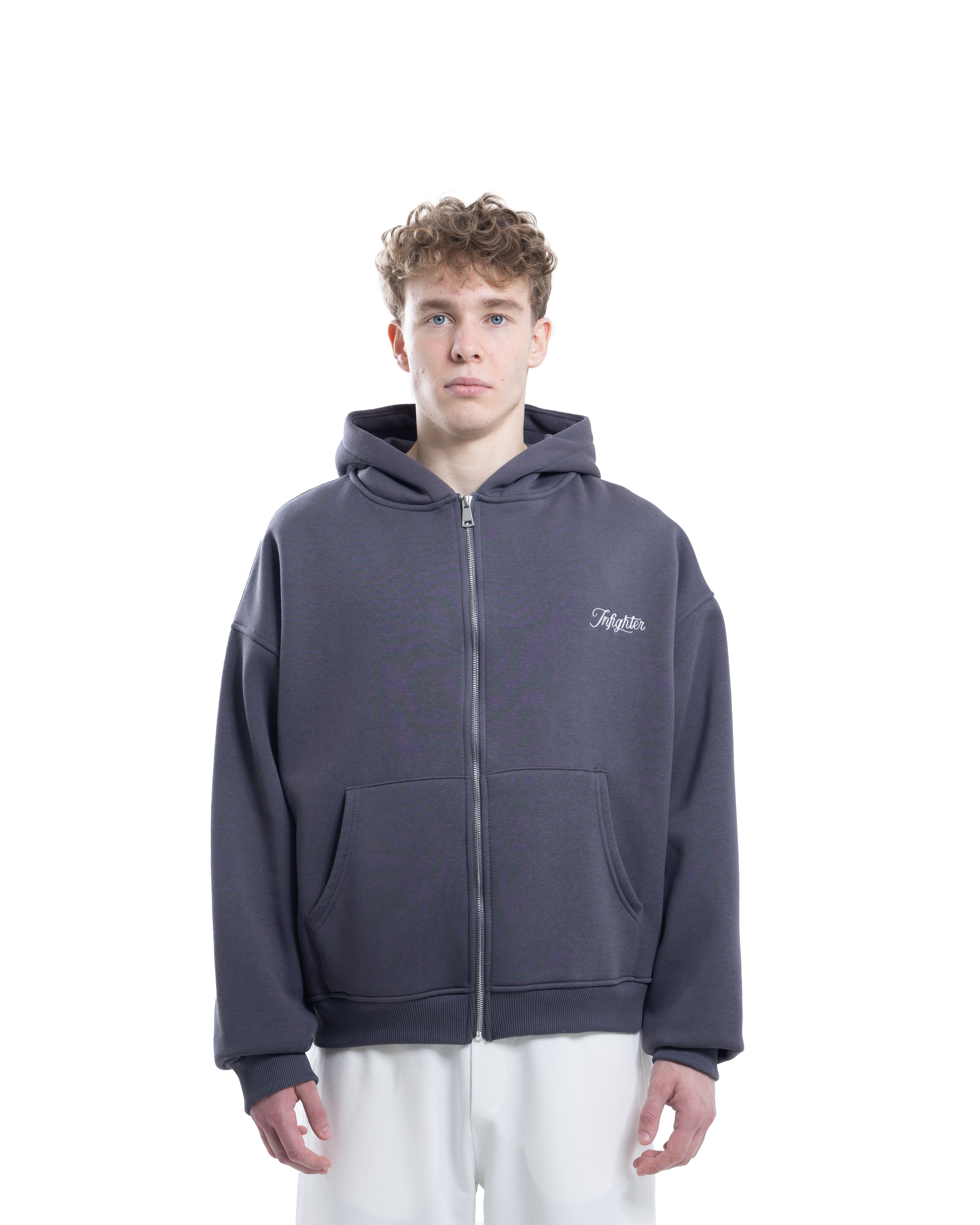 Füme Fermuarlı Basic Hodie