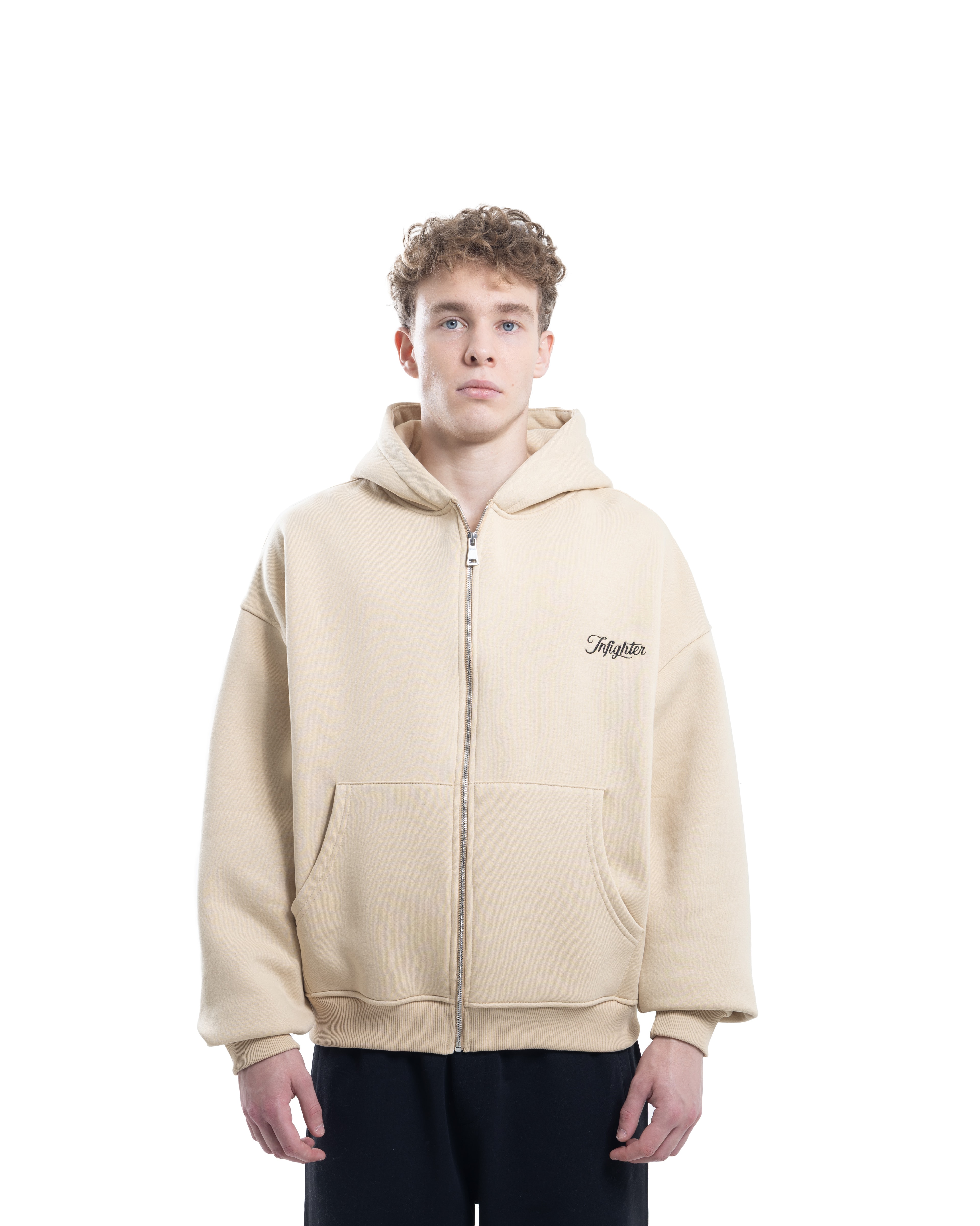 Bej Fermuarlı Basic Hodie