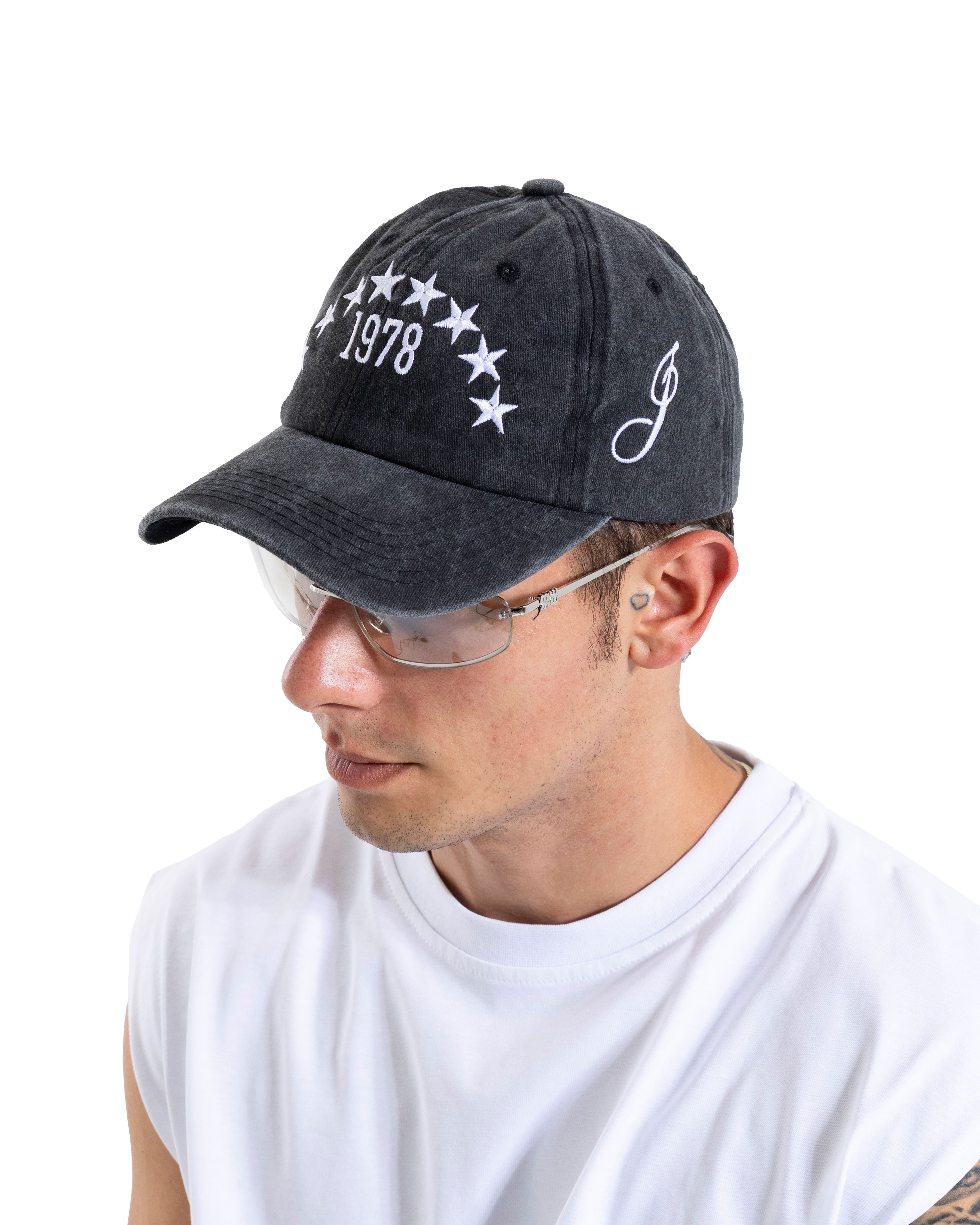 Yıkamalı Siyah Star Embroidery