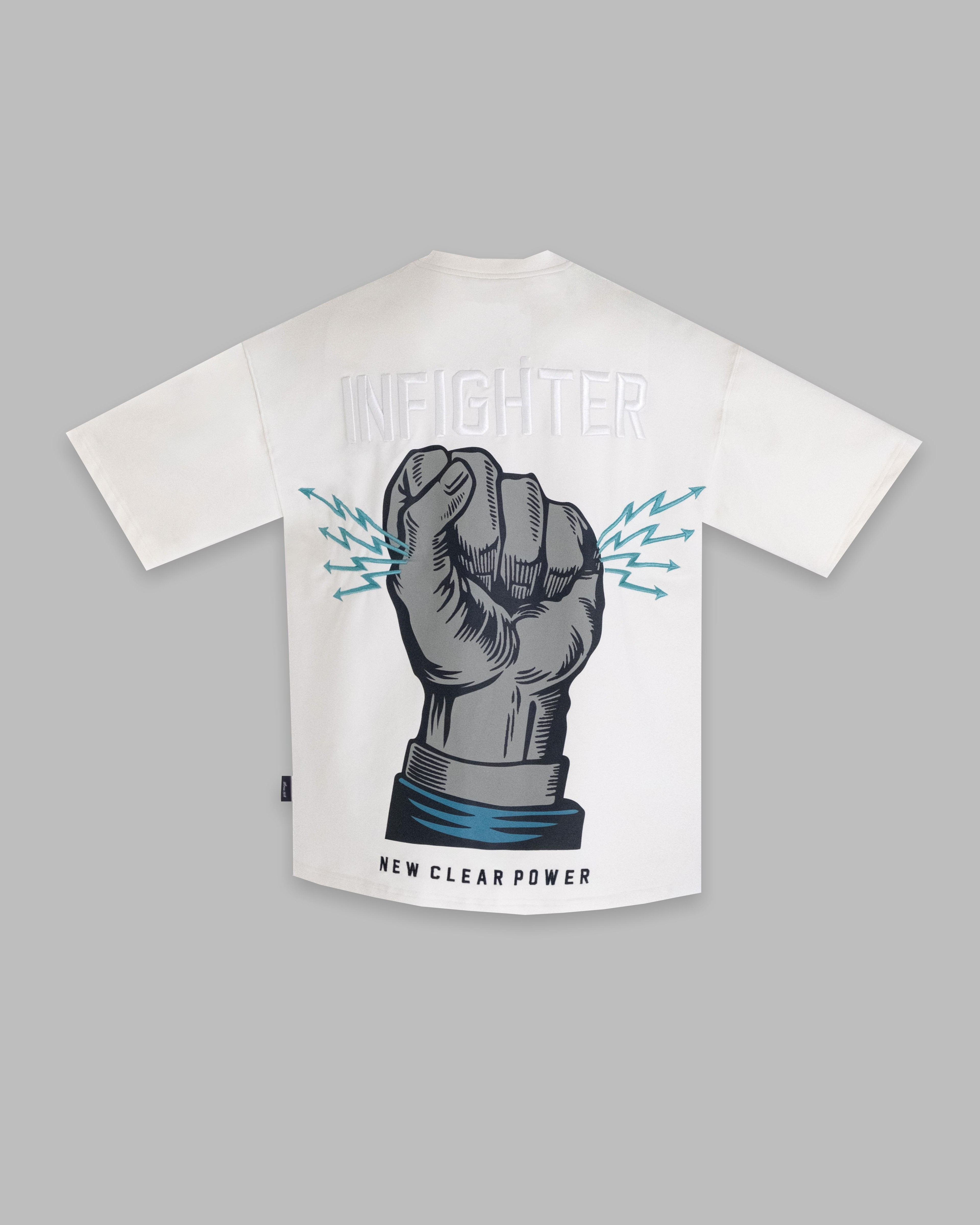 Erkek Kısa Kol Lightning Fist Ekru Tişört