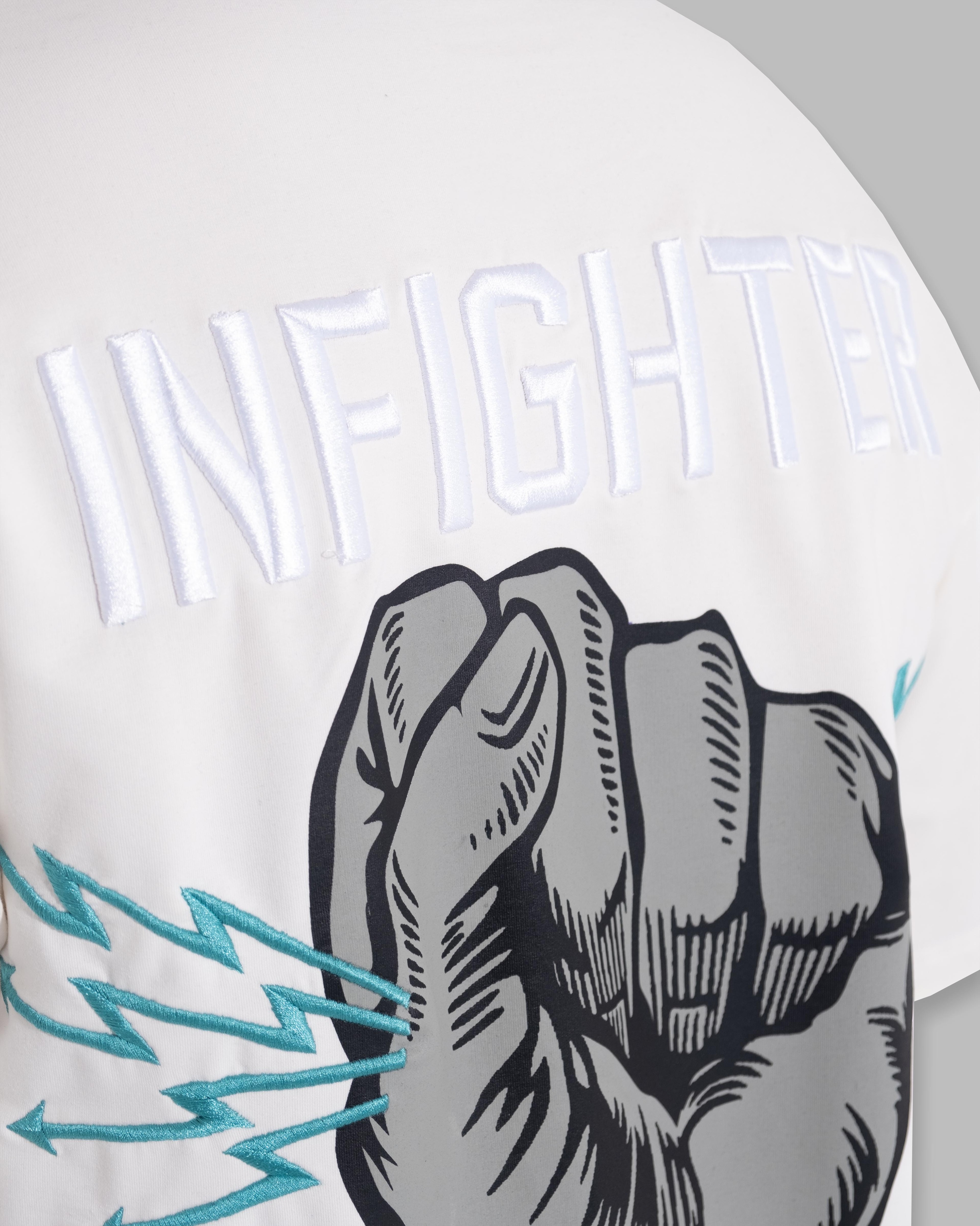 Erkek Kısa Kol Lightning Fist Ekru Tişört