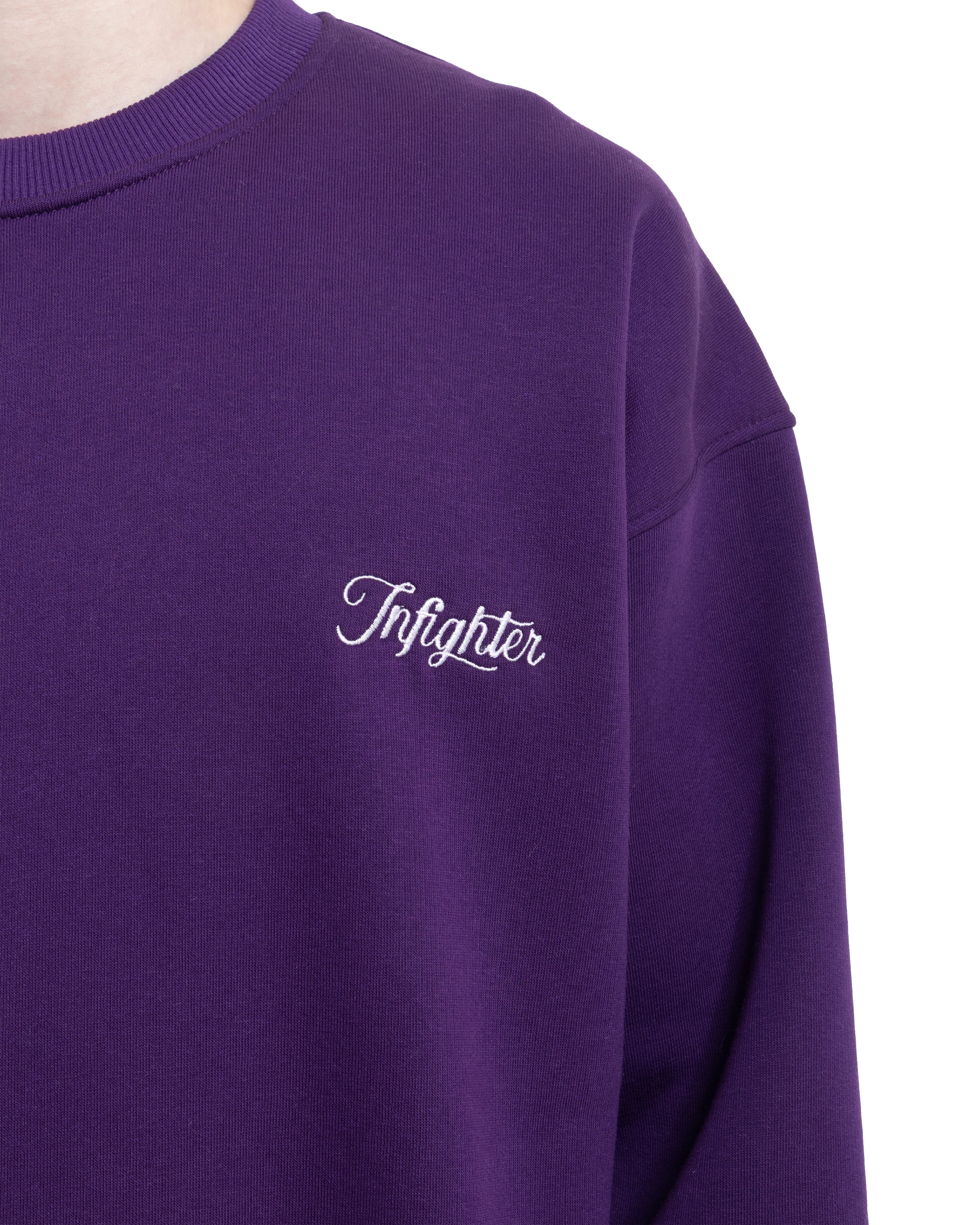 Mor Bisiklet Yaka Basıc Sweatshirt