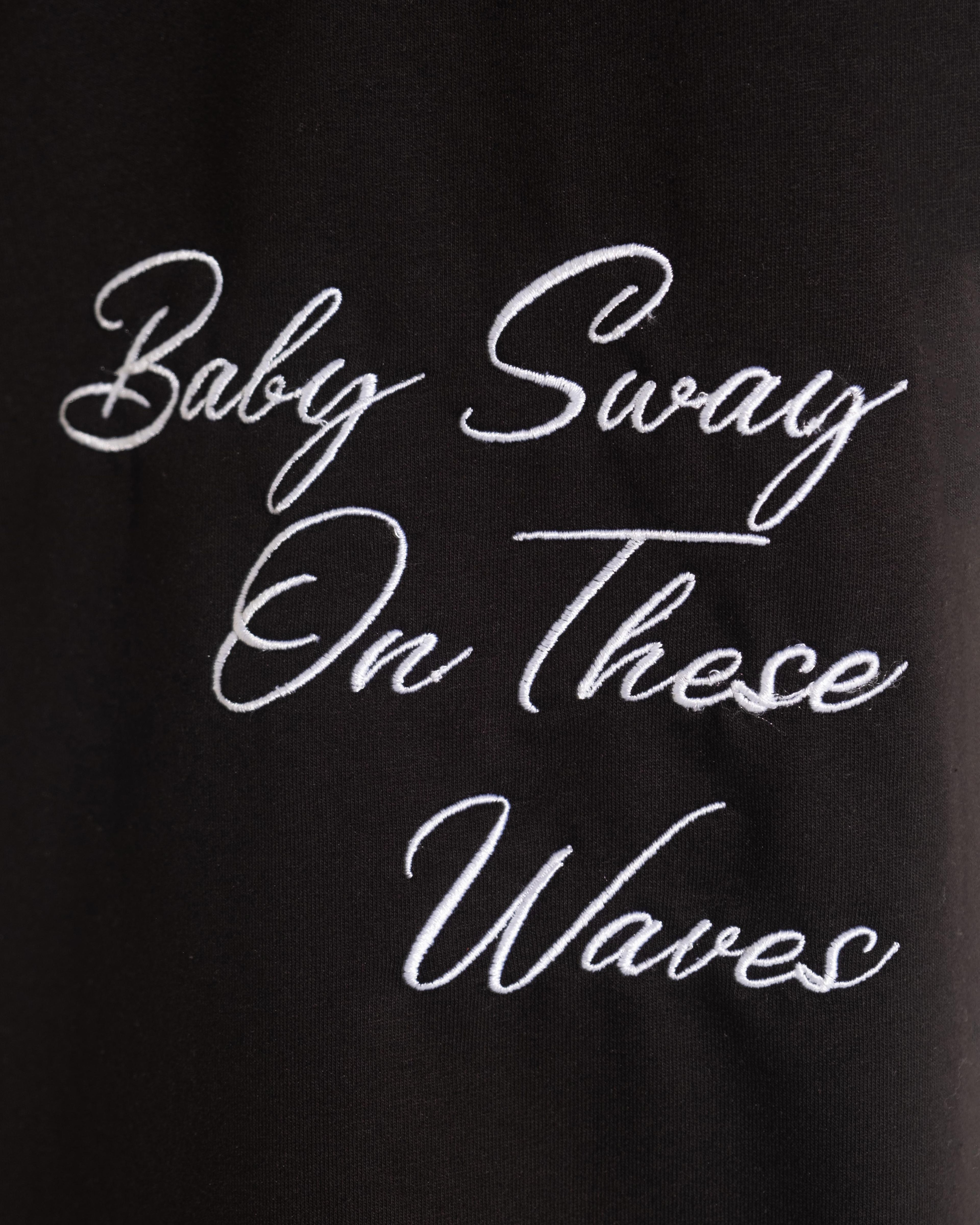 Waves Oversize Siyah Tişört