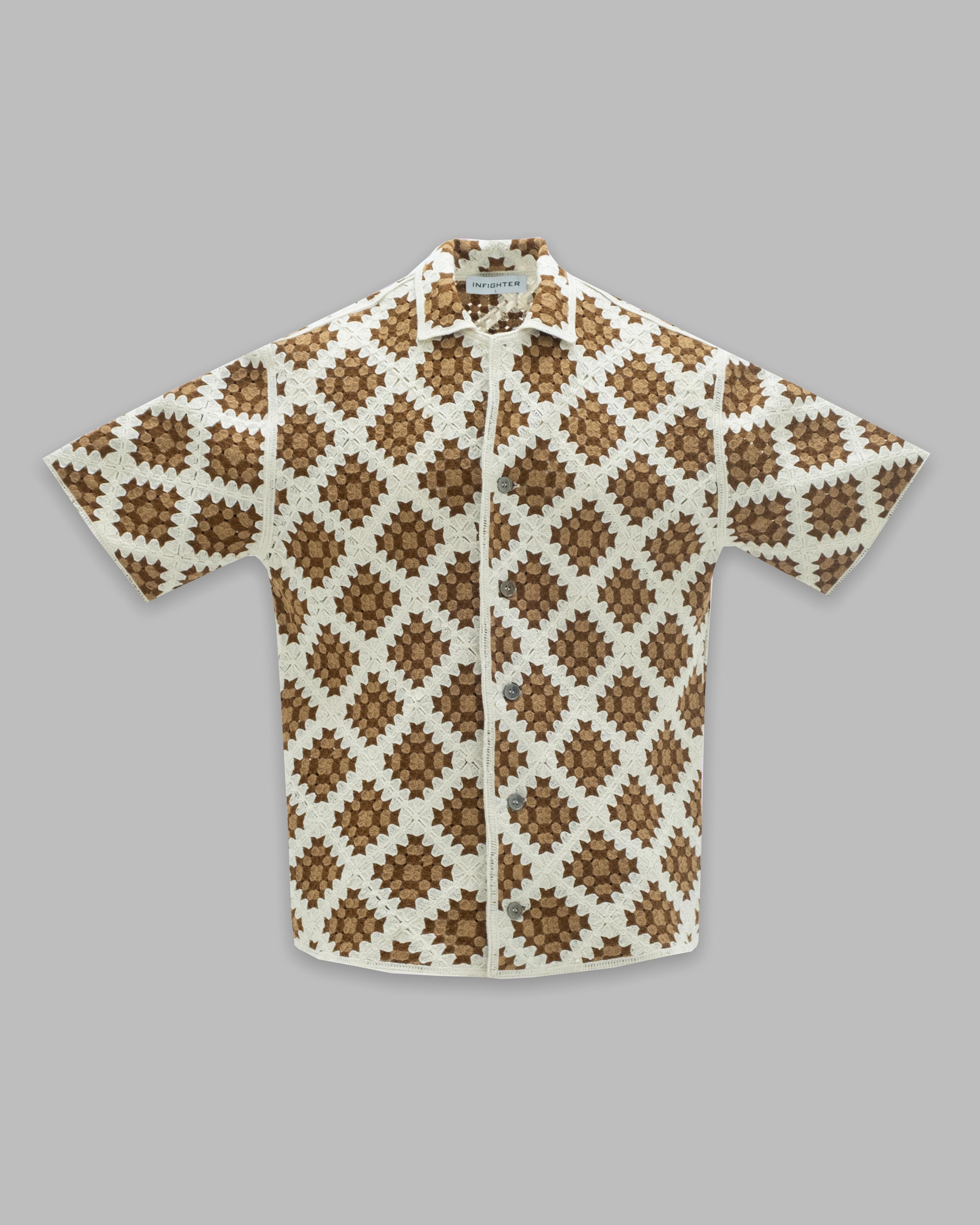 Unisex Knitted Shirt Coffee