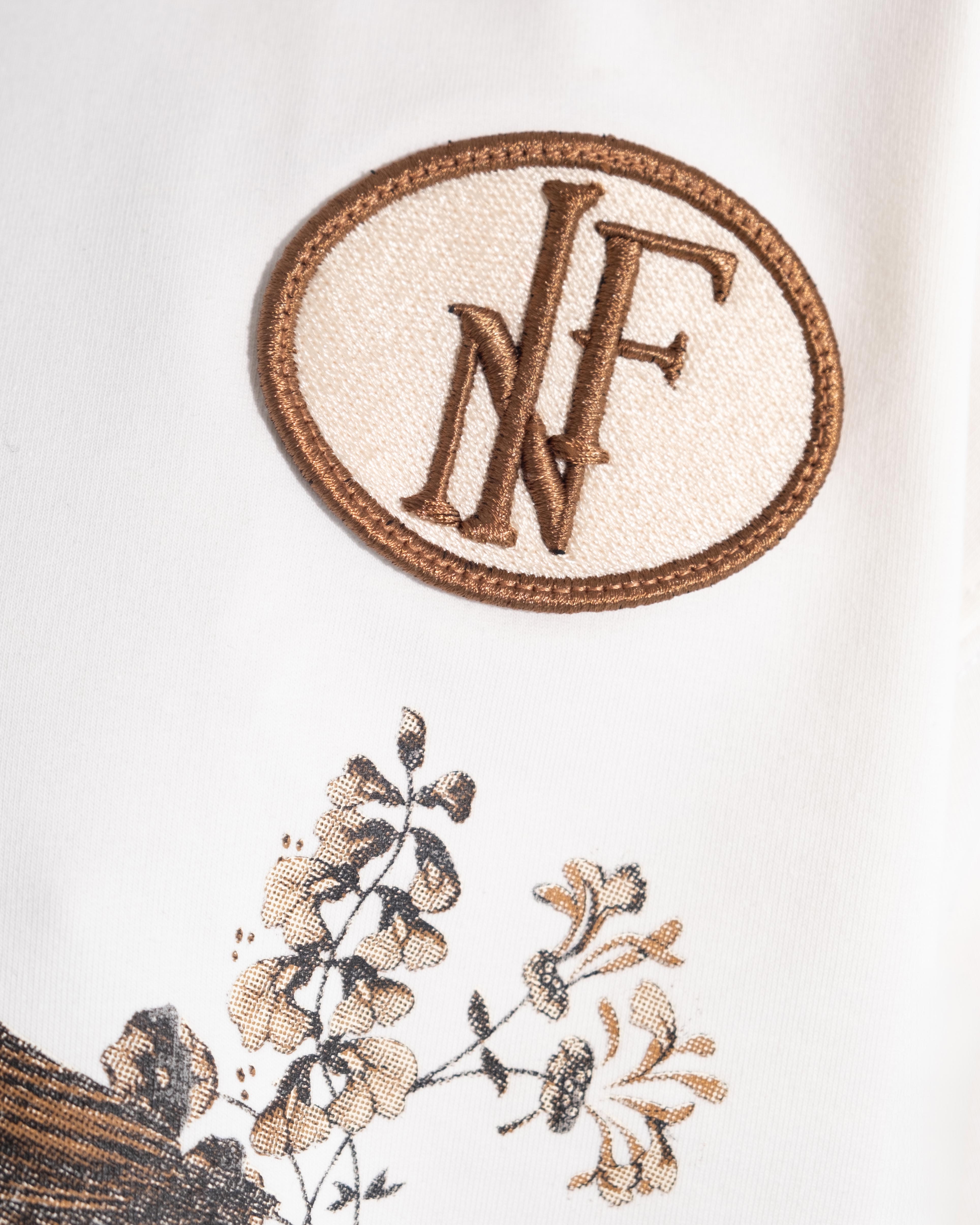 Nature And Birds Oversize Ekru Tişört