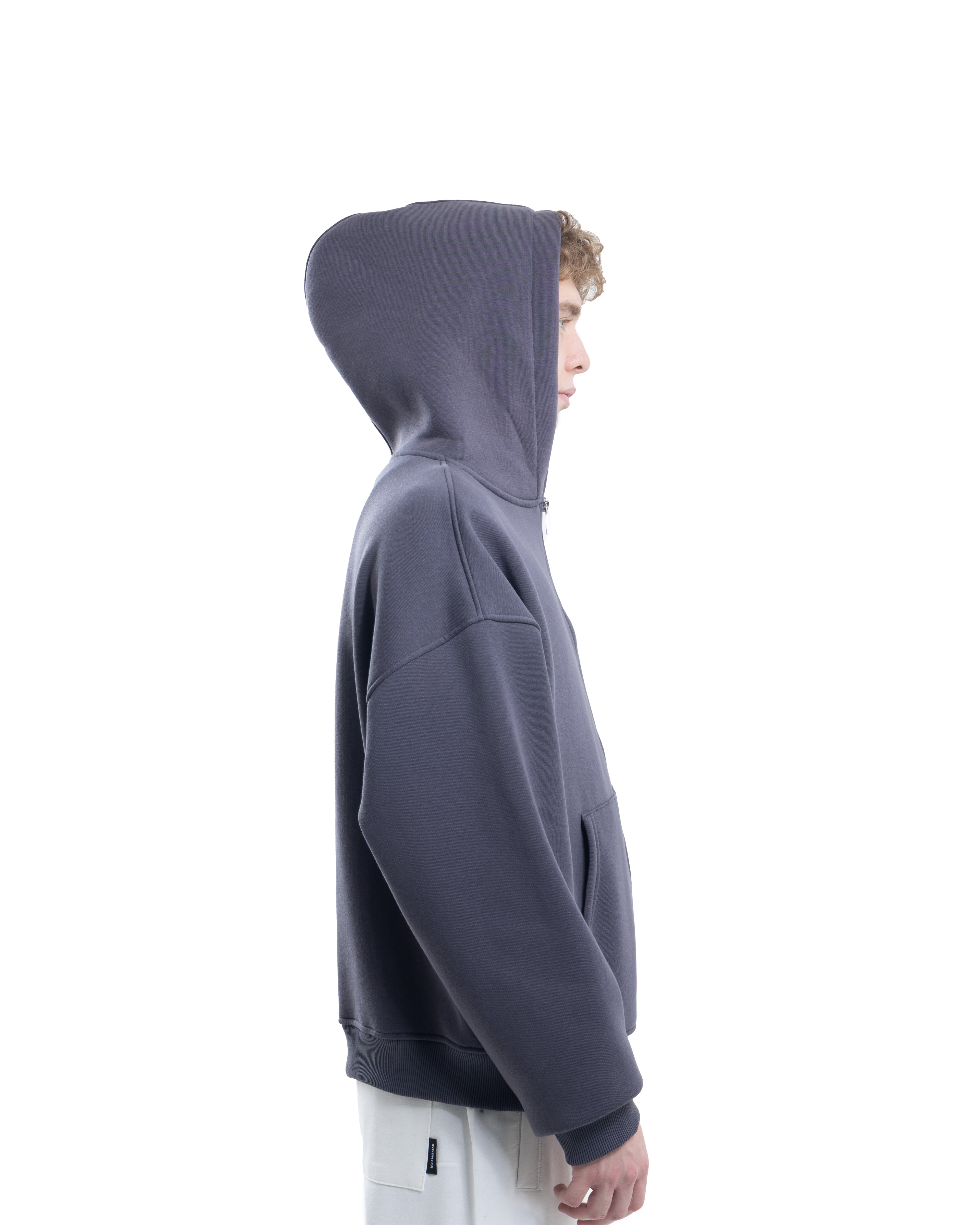 Füme Fermuarlı Basic Hodie
