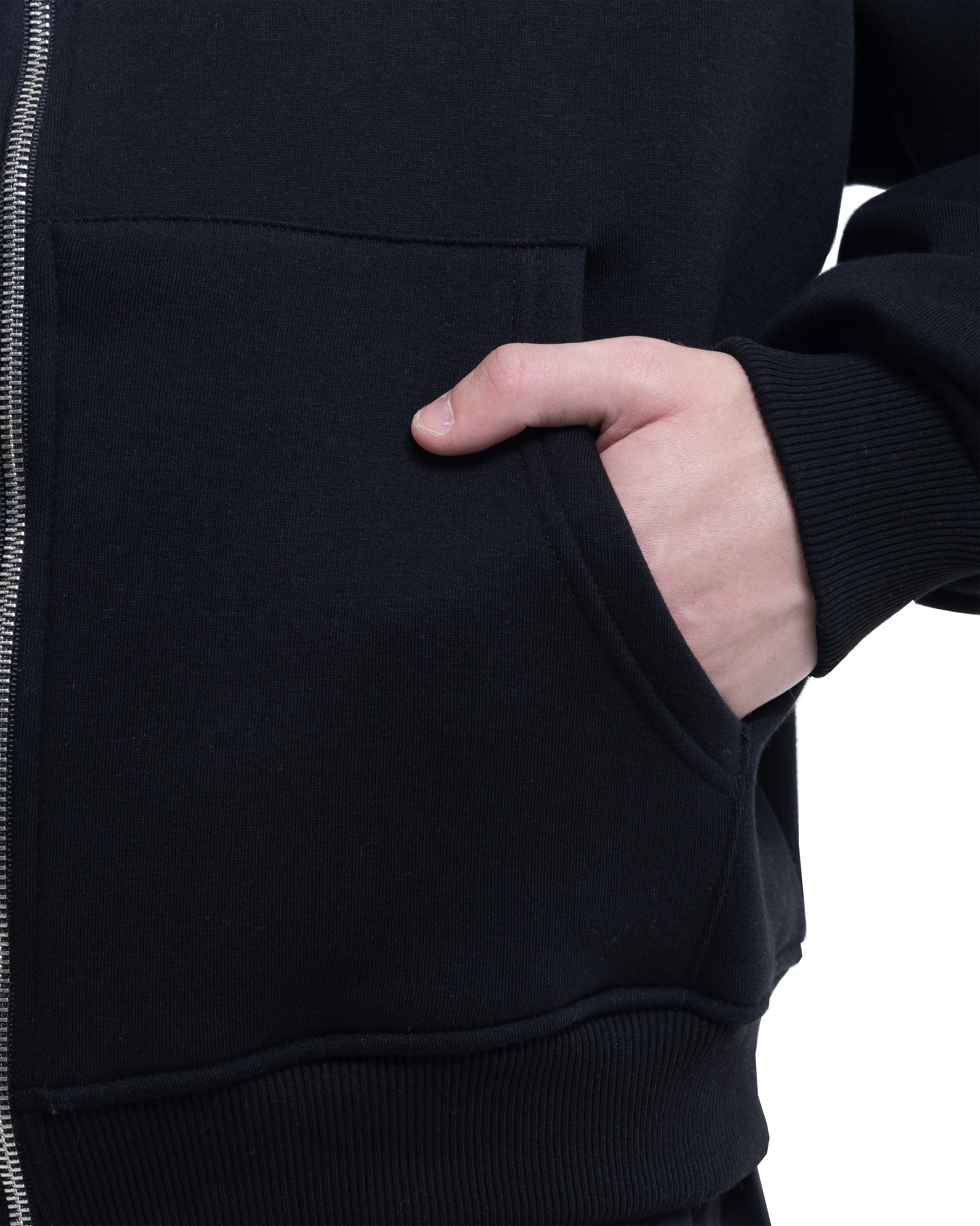 Siyah Fermuarlı Basic Hodie
