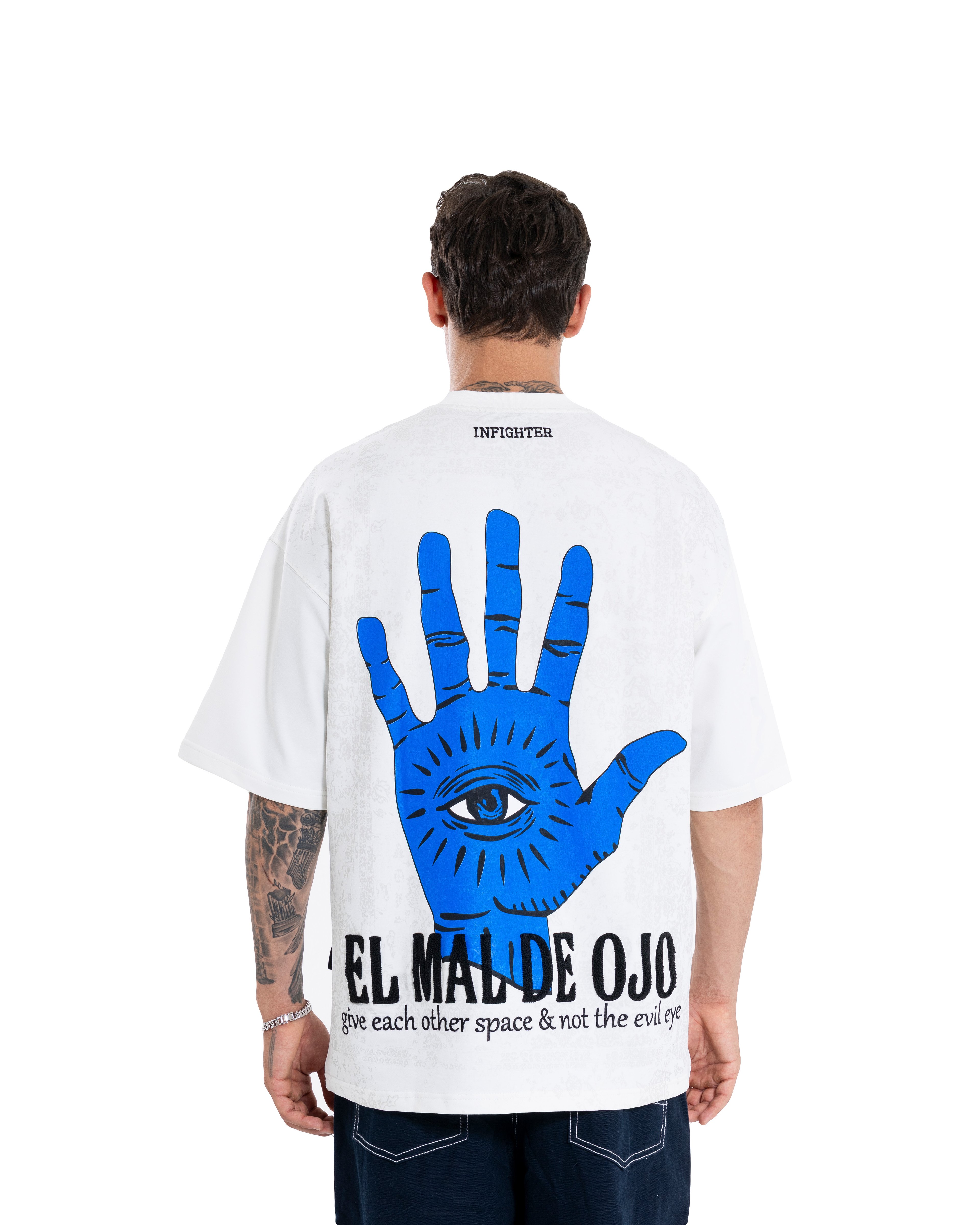 Evil Eye Oversize Ekru Tişört