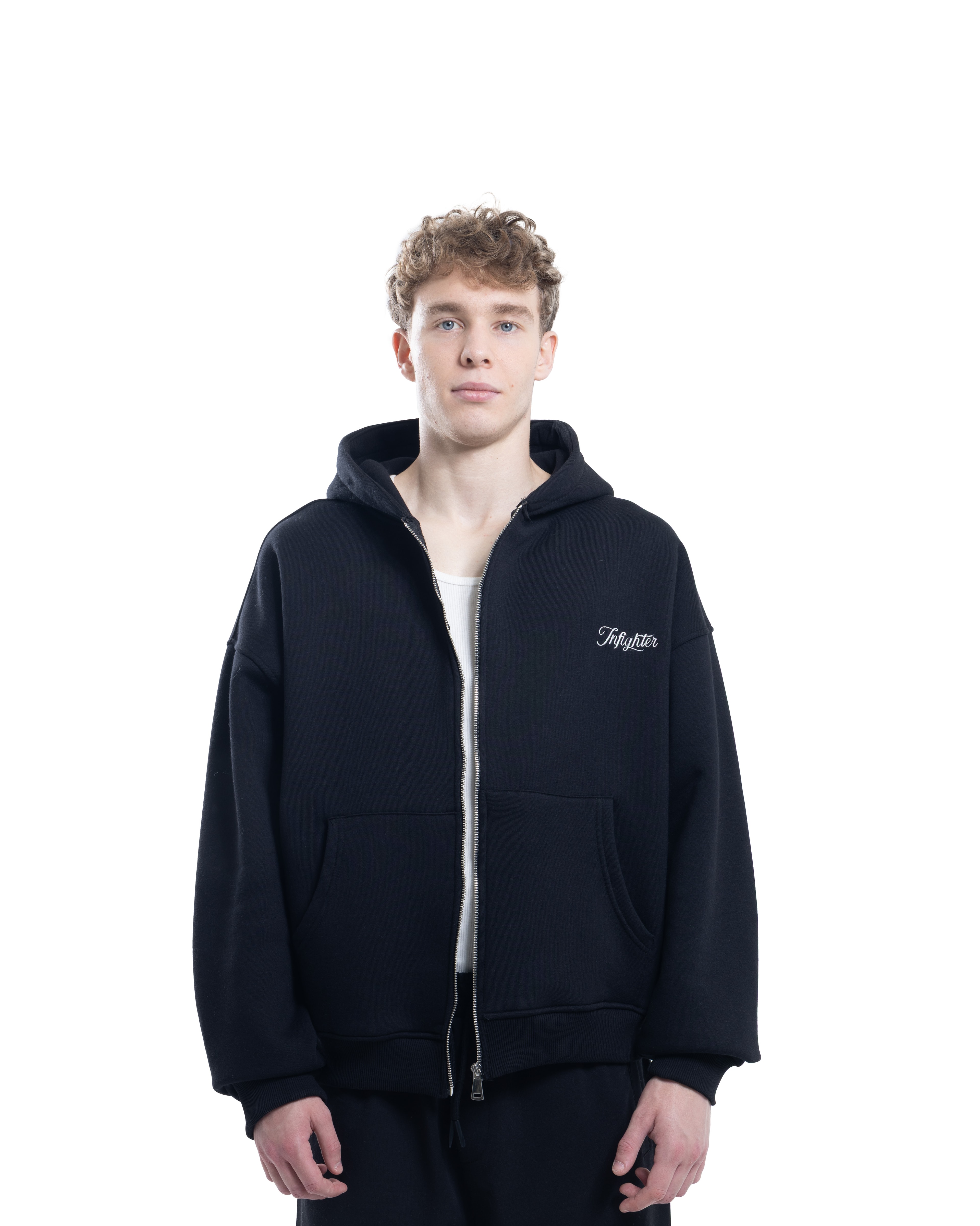 Siyah Fermuarlı Basic Hodie