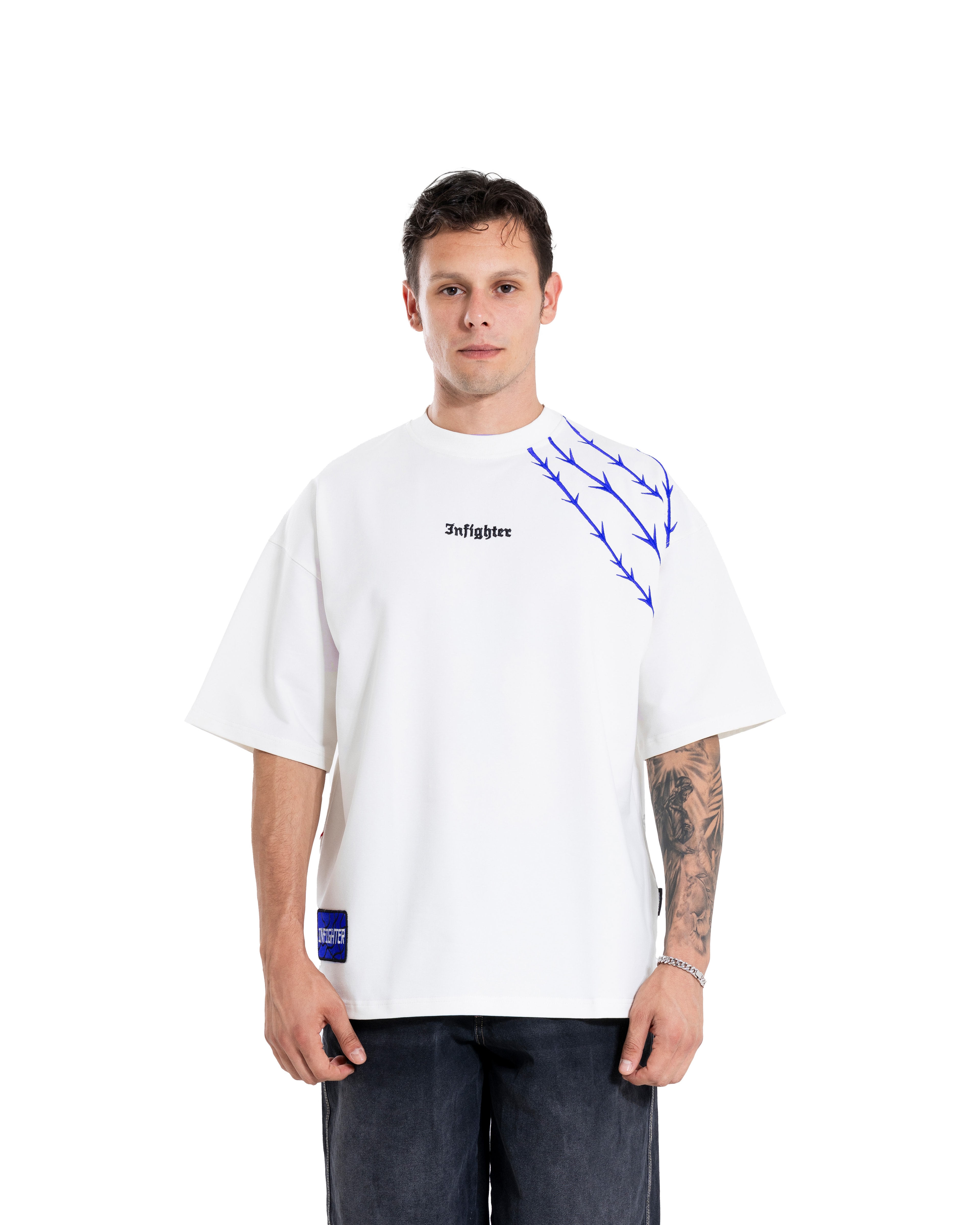 Barbed Wire Oversize Ekru Tişört