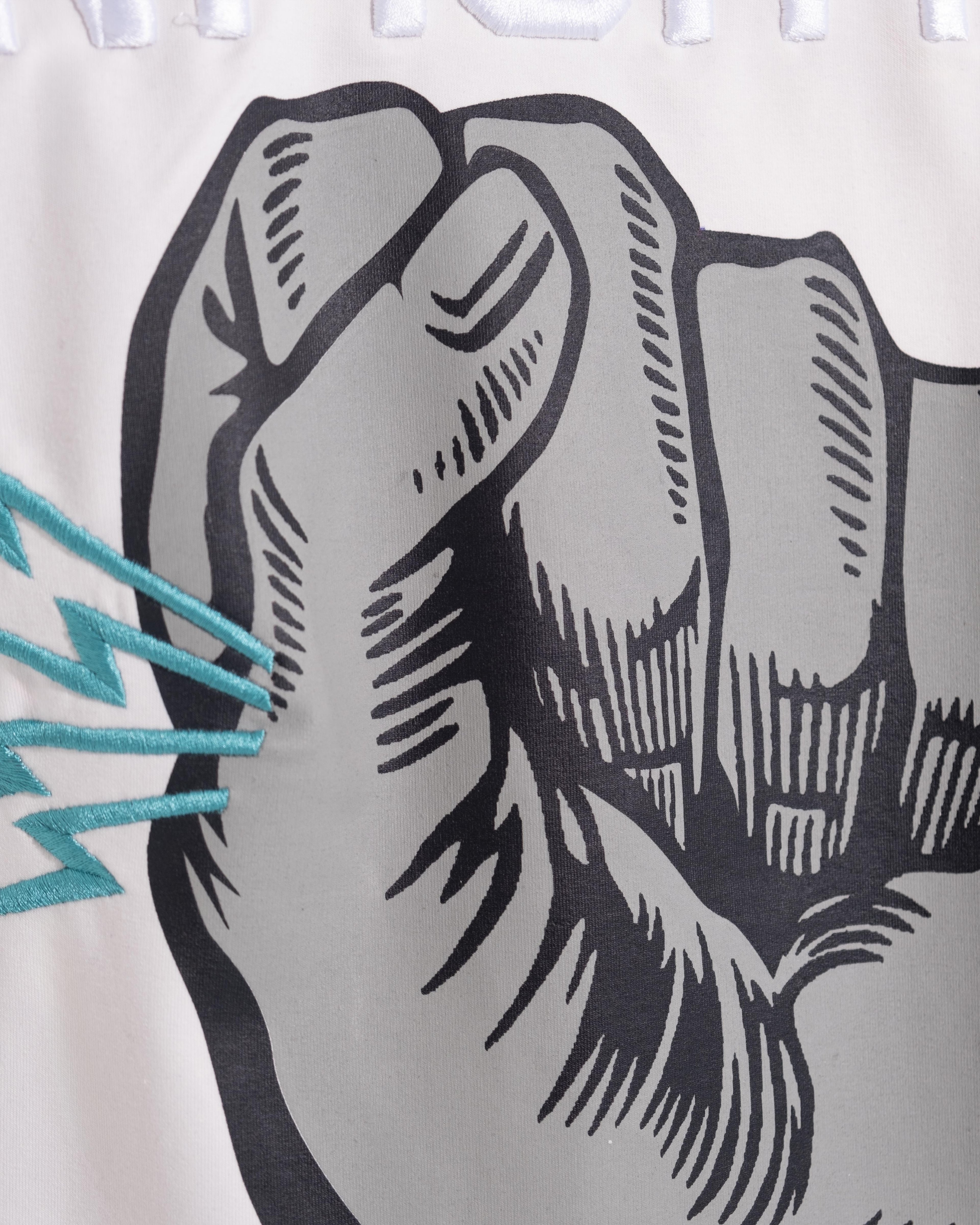 Erkek Kısa Kol Lightning Fist Ekru Tişört