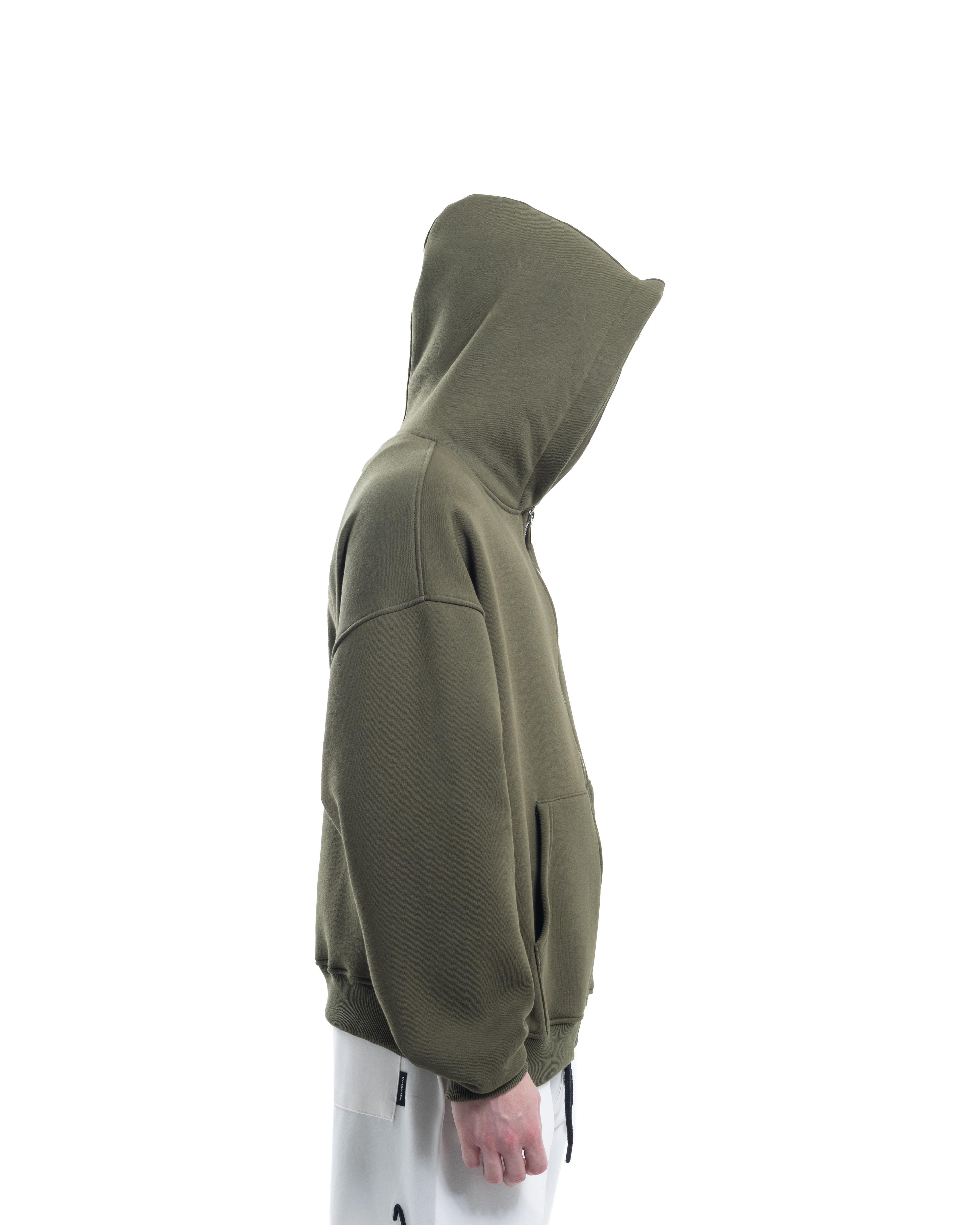 Haki Fermuarlı Basic Hodie