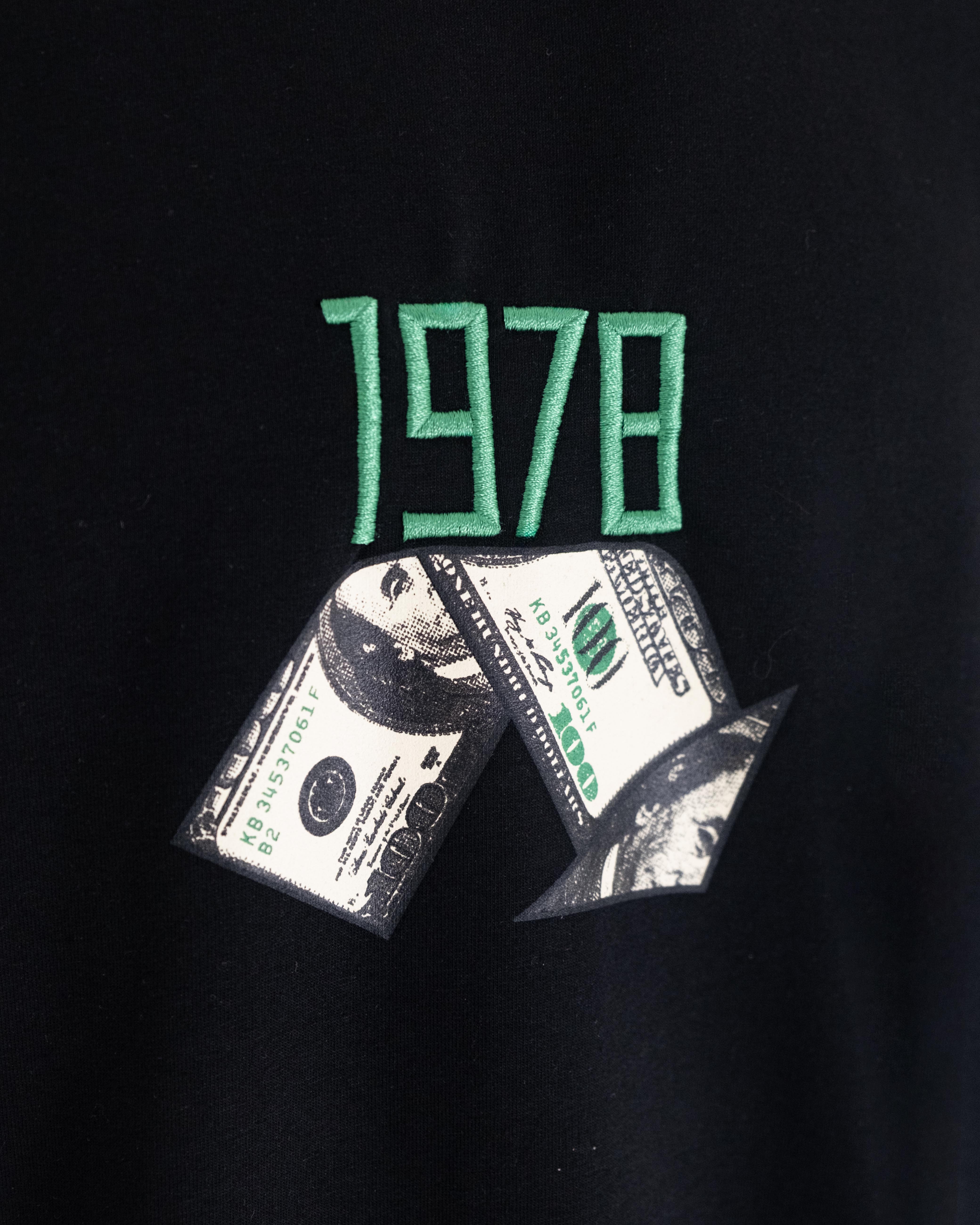 Money Flow Oversize Siyah Tişört