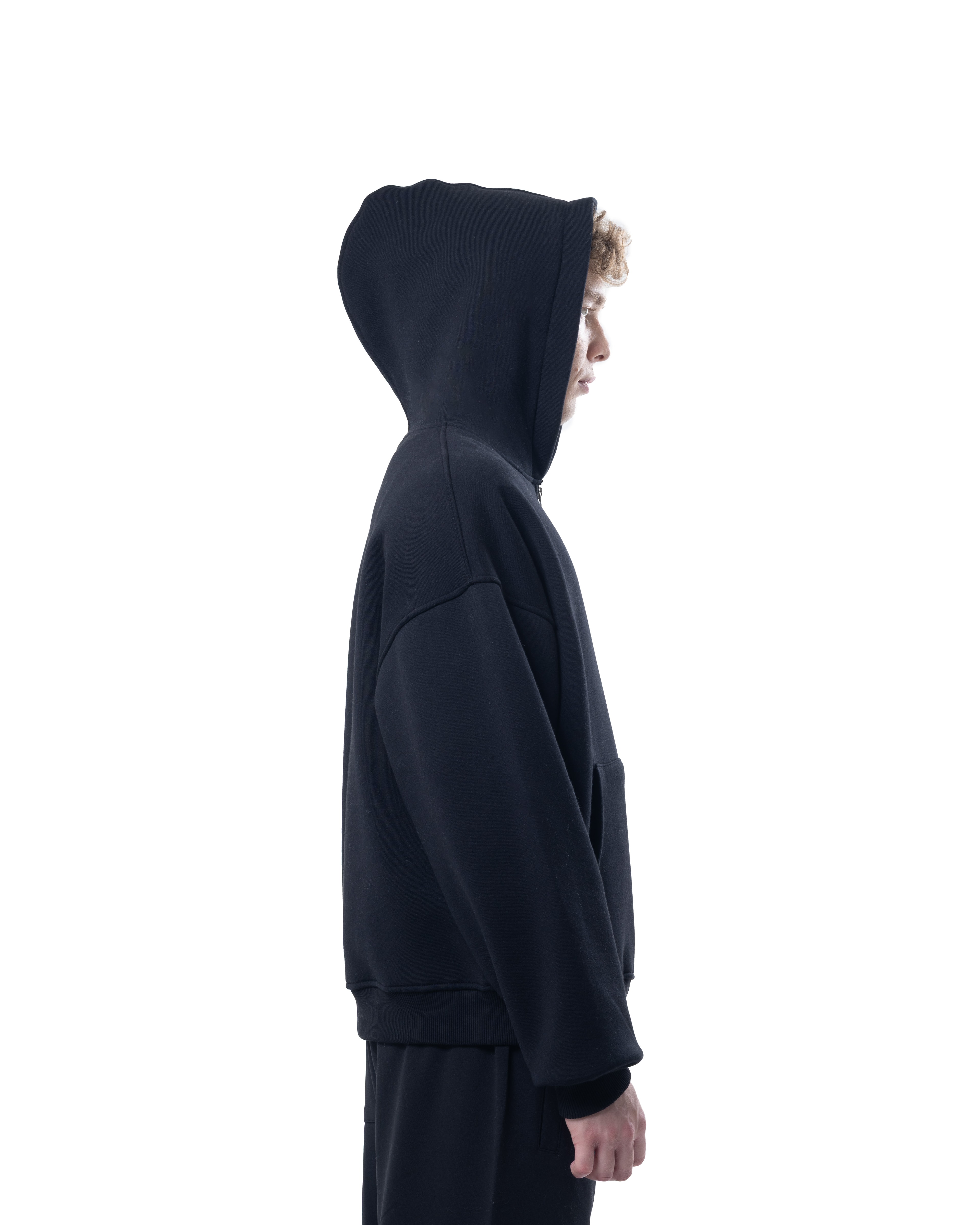 Siyah Fermuarlı Basic Hodie