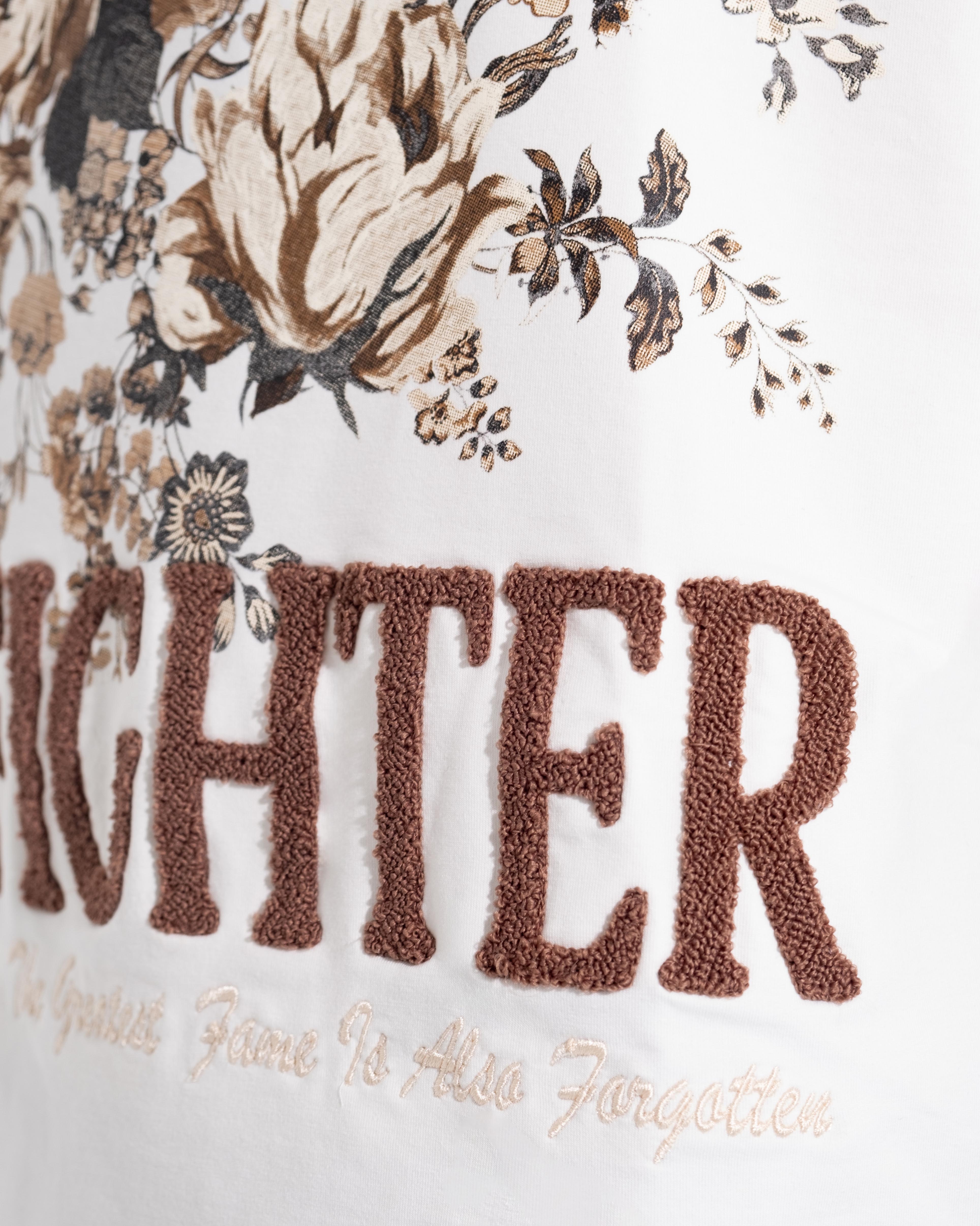 Nature And Birds Oversize Ekru Tişört