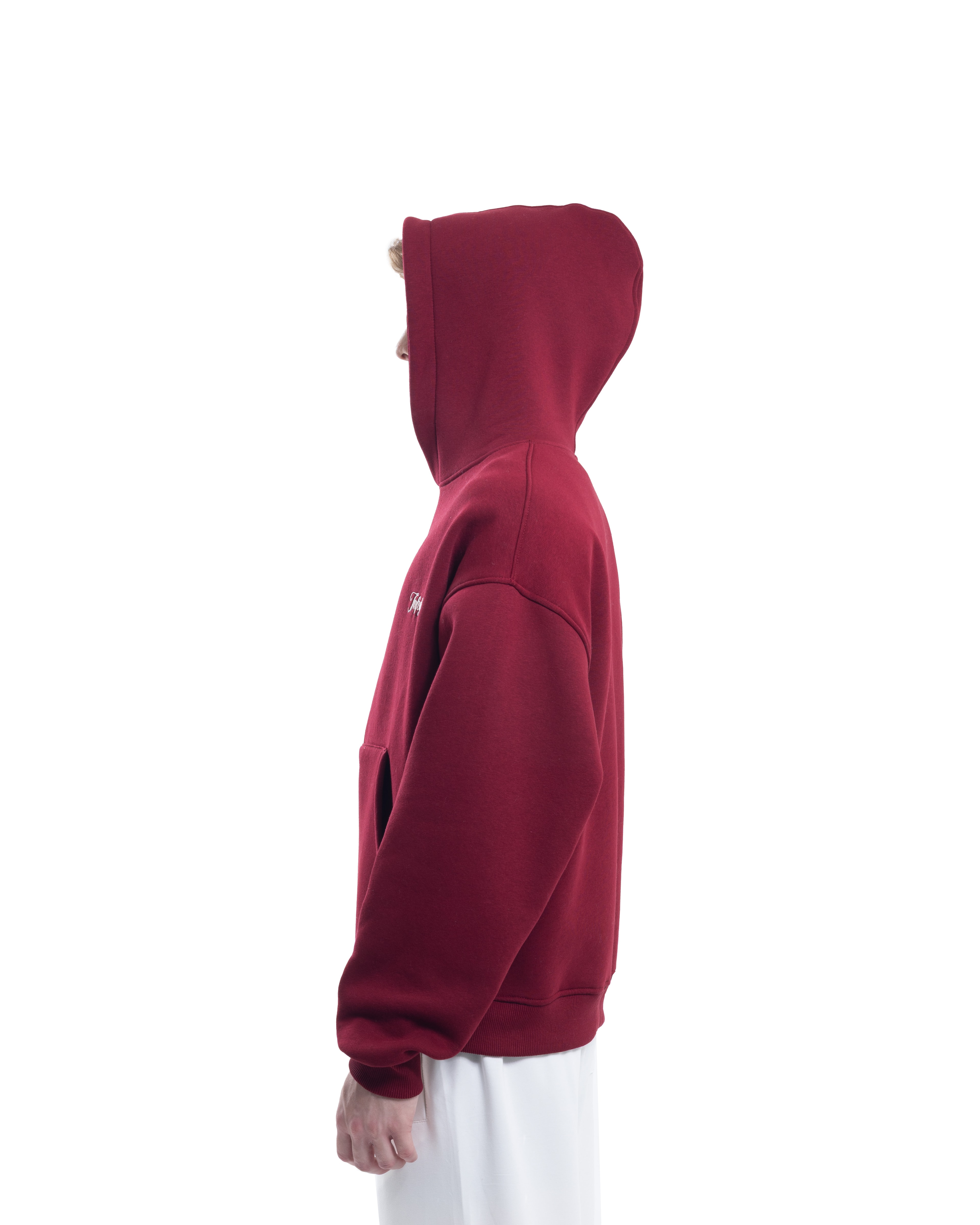 Bordo Fermuarlı Basic Hodie