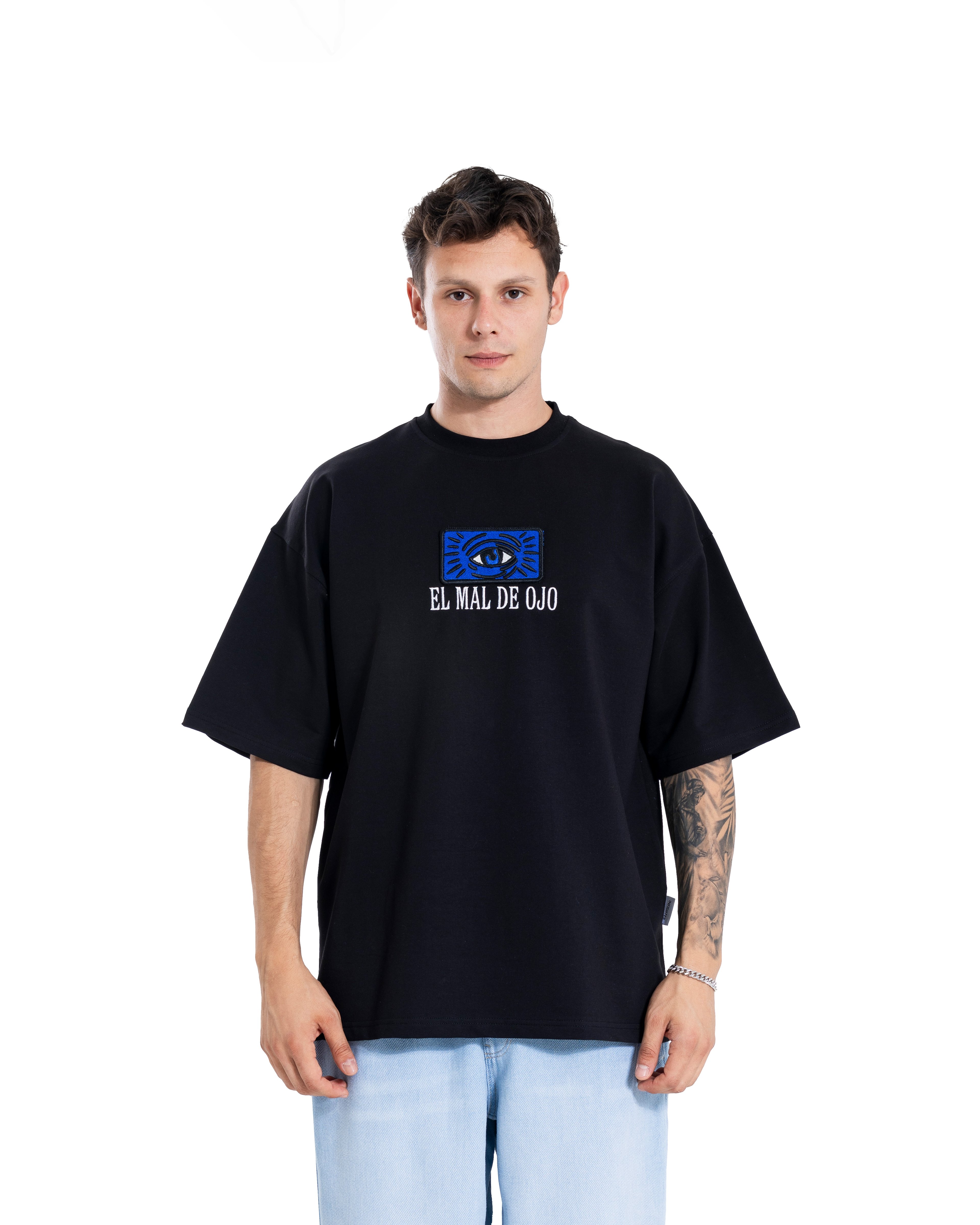  Evil Eye Oversize Siyah Tişört