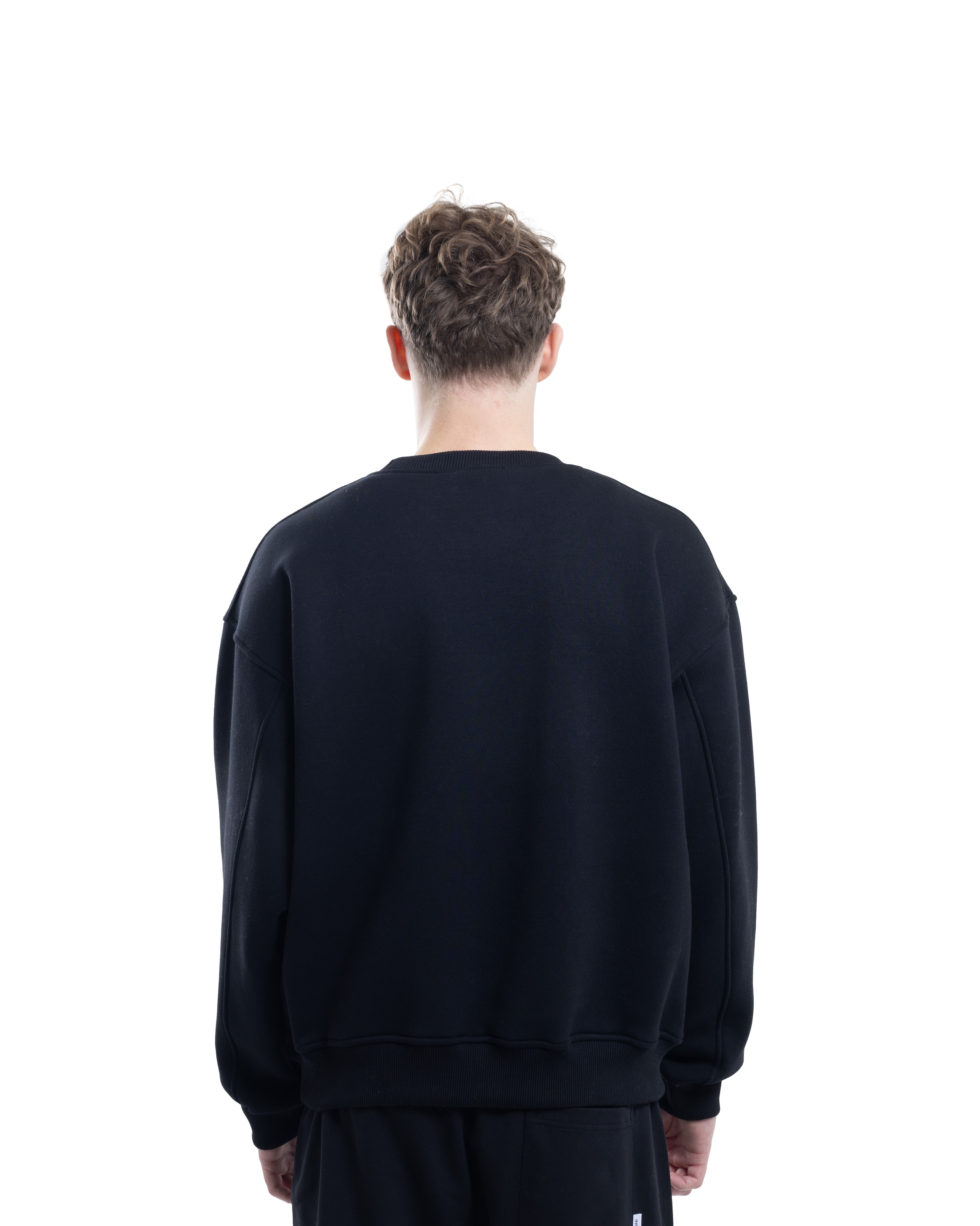 Siyah  Bisiklet Yaka Basıc Sweatshirt