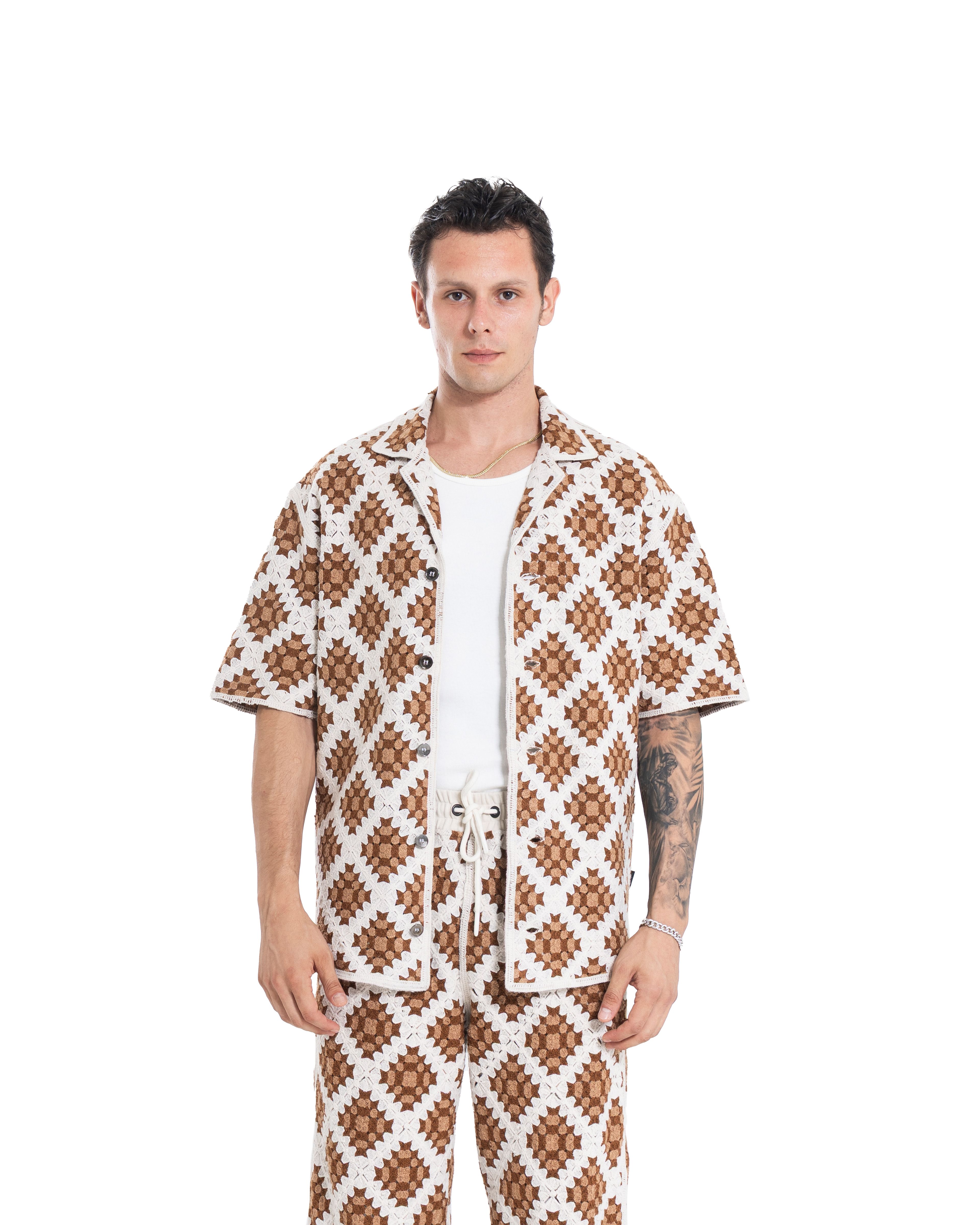 Unisex Knitted Shirt Coffee