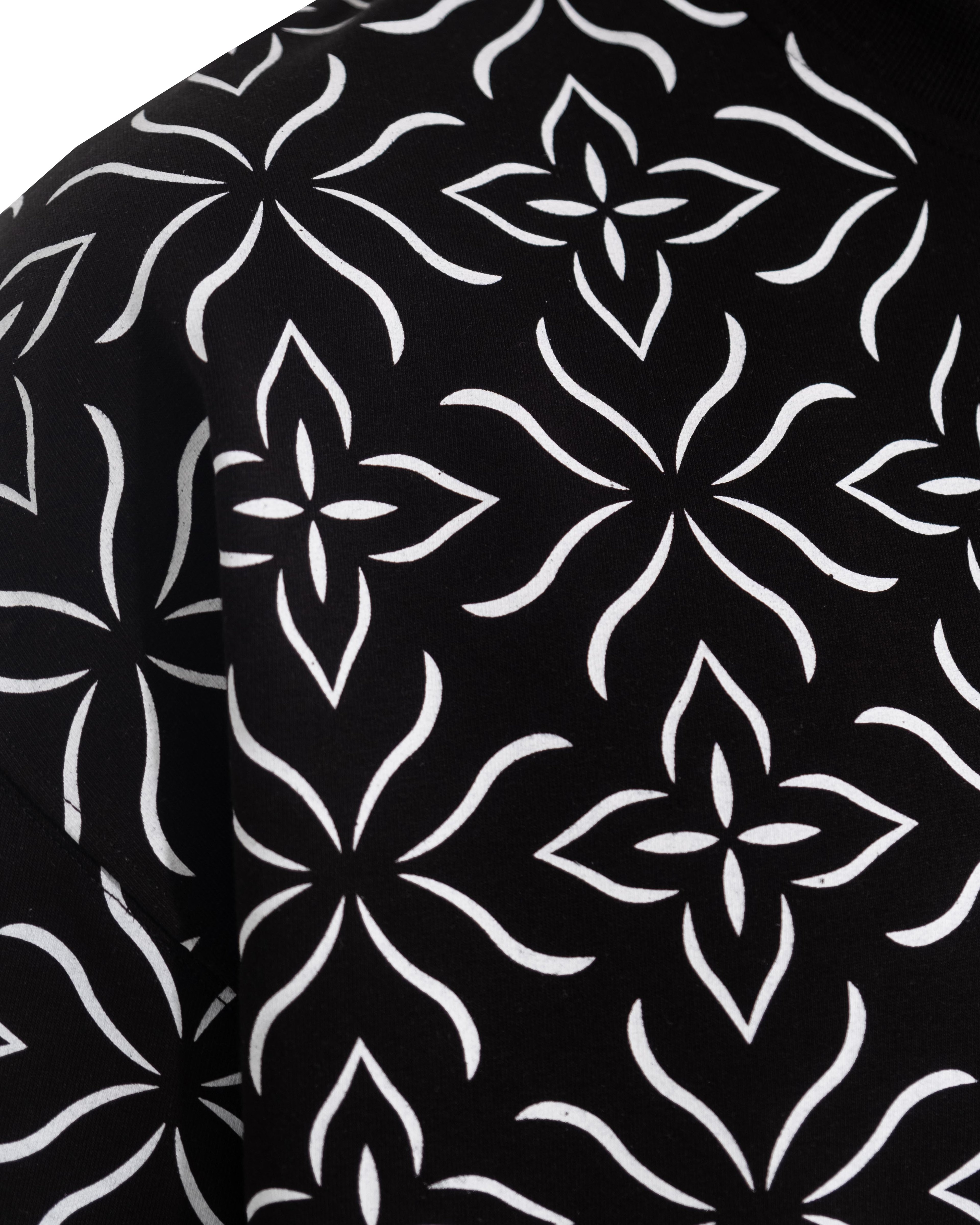 Snake&Ethnic Oversize Siyah Tişört
