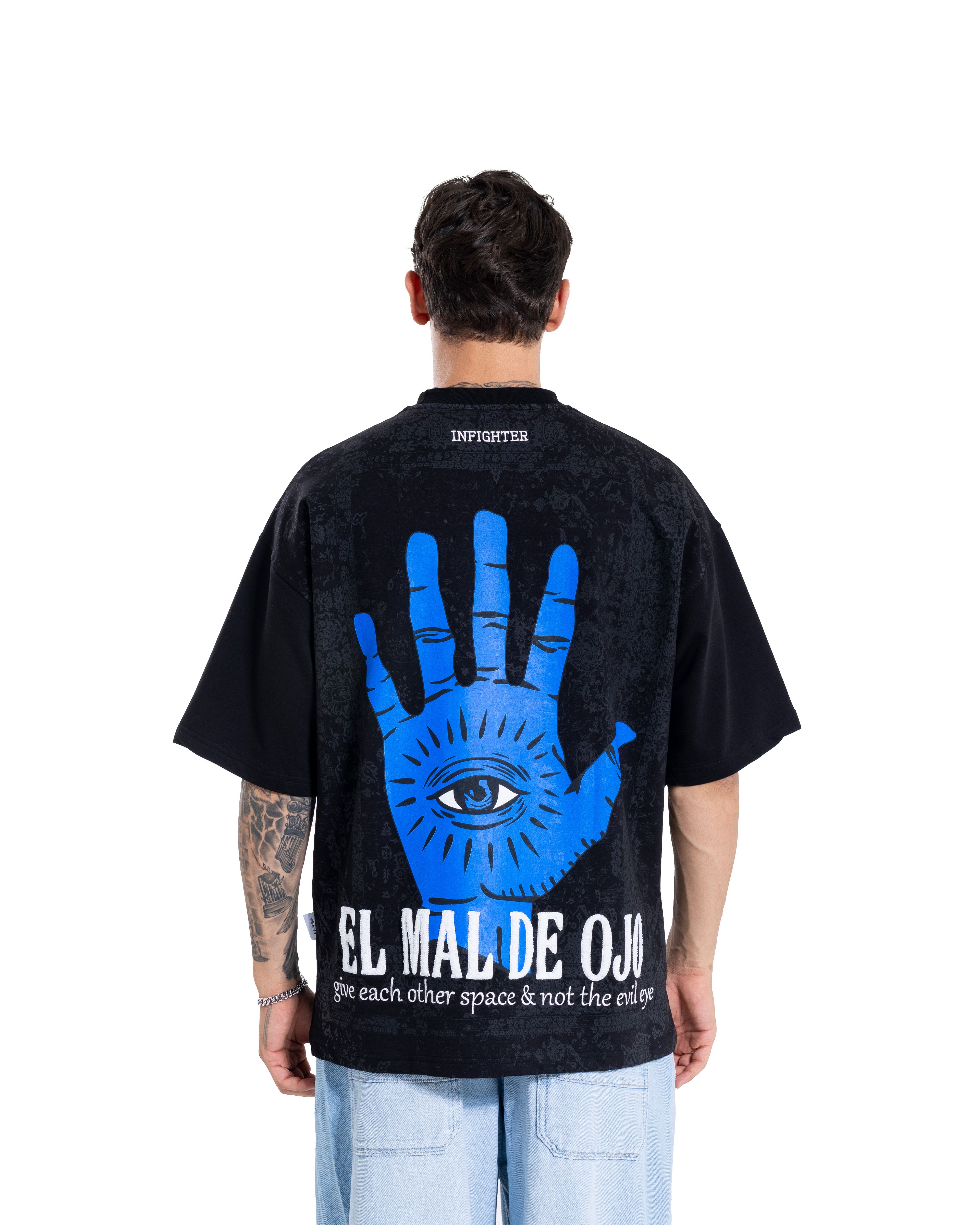  Evil Eye Oversize Siyah Tişört