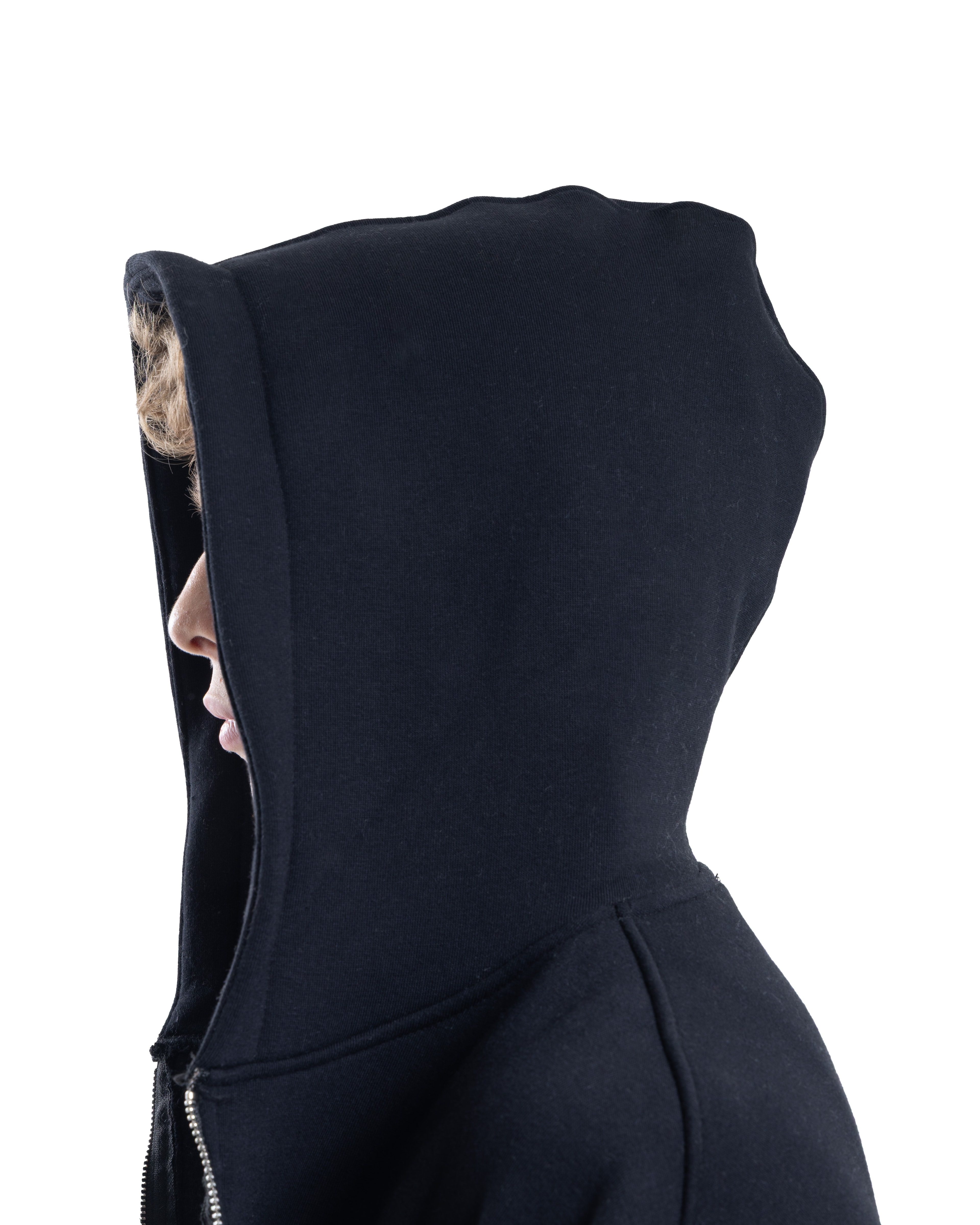 Siyah Fermuarlı Basic Hodie
