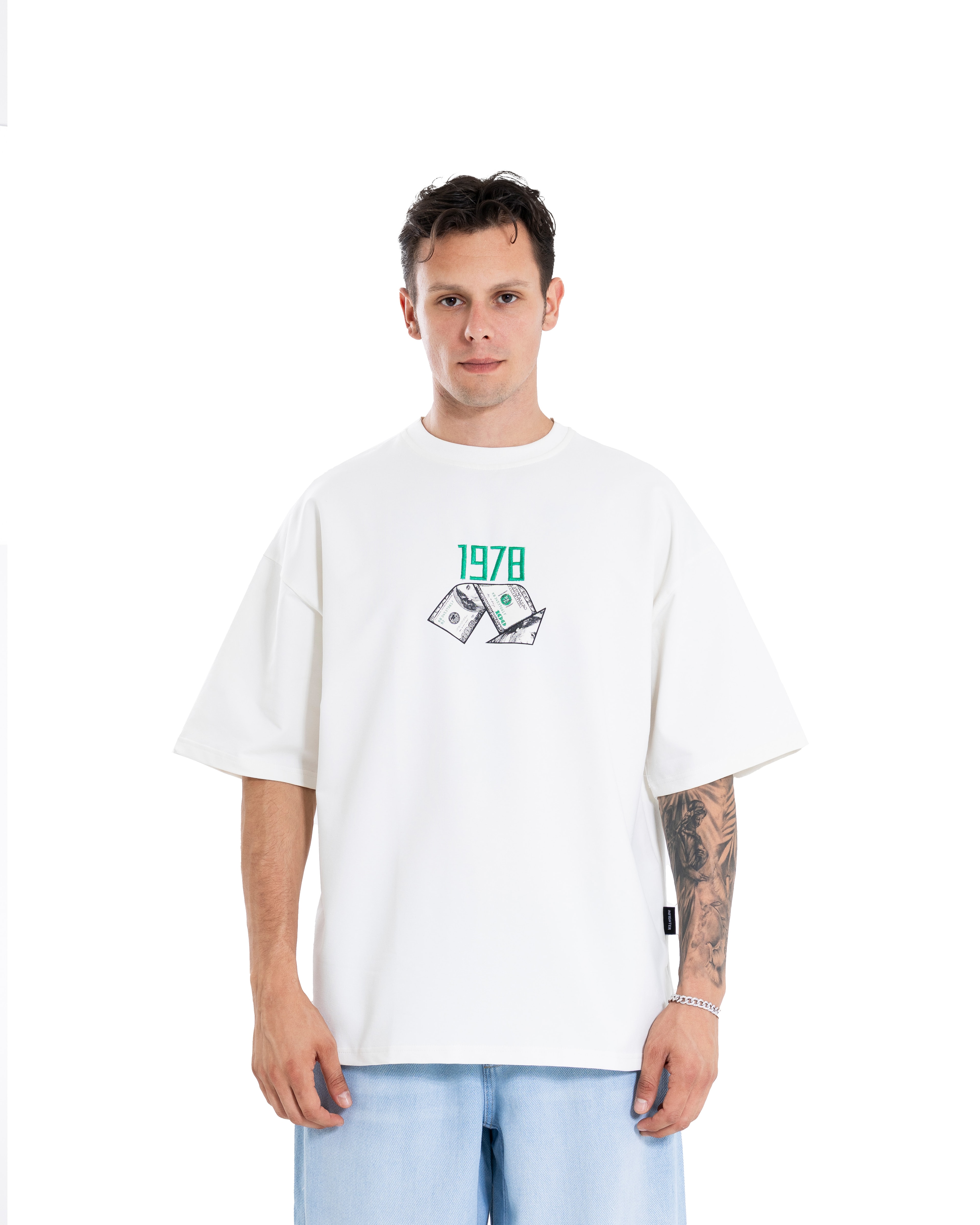 Money Flow Oversize Ekru Tişört