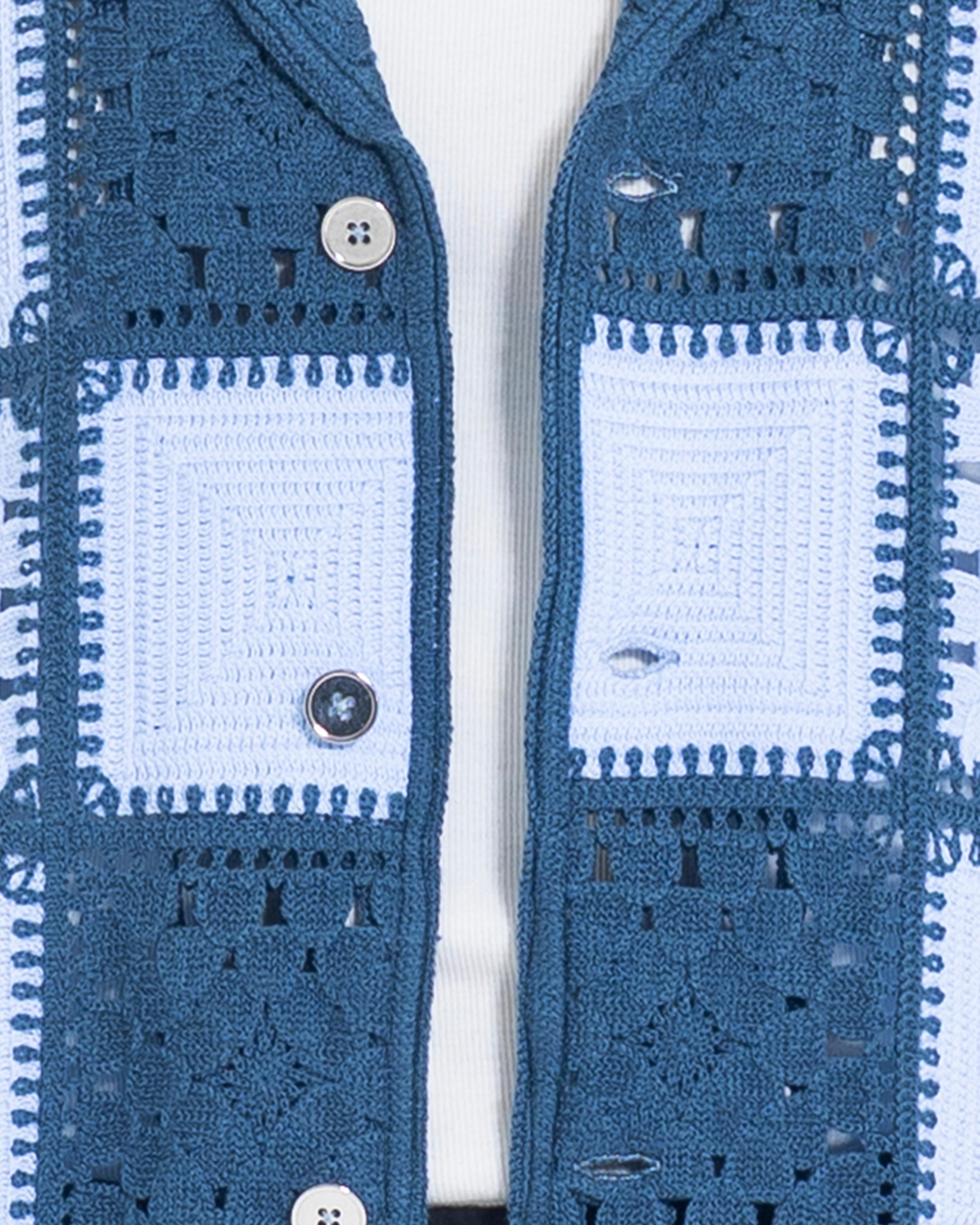 Unisex Knitted Garden Grid Shirt