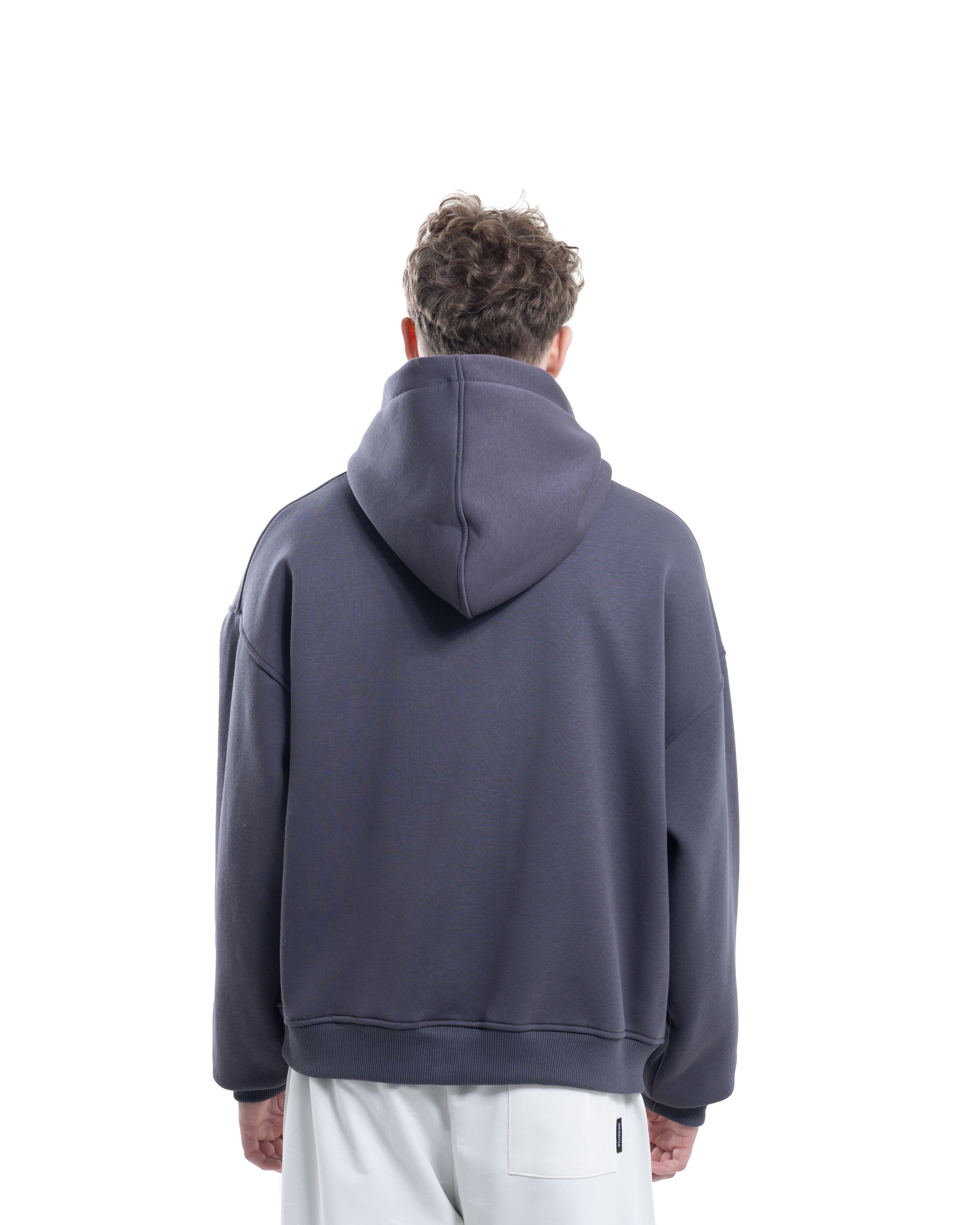 Füme Fermuarlı Basic Hodie