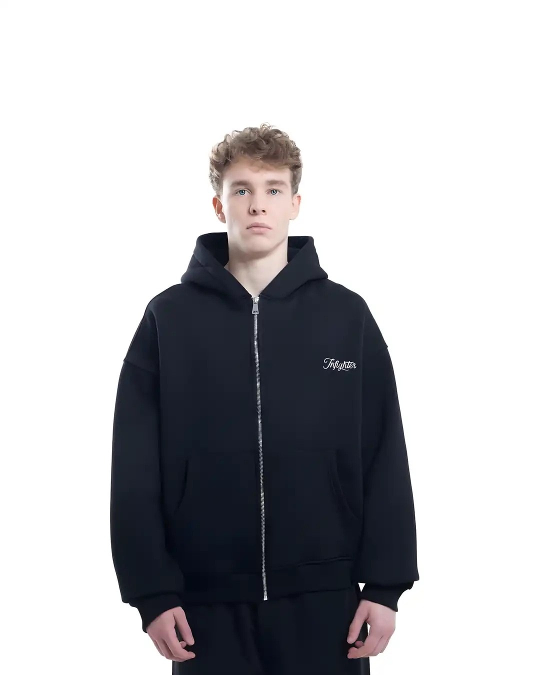 Siyah Fermuarlı Basic Hodie