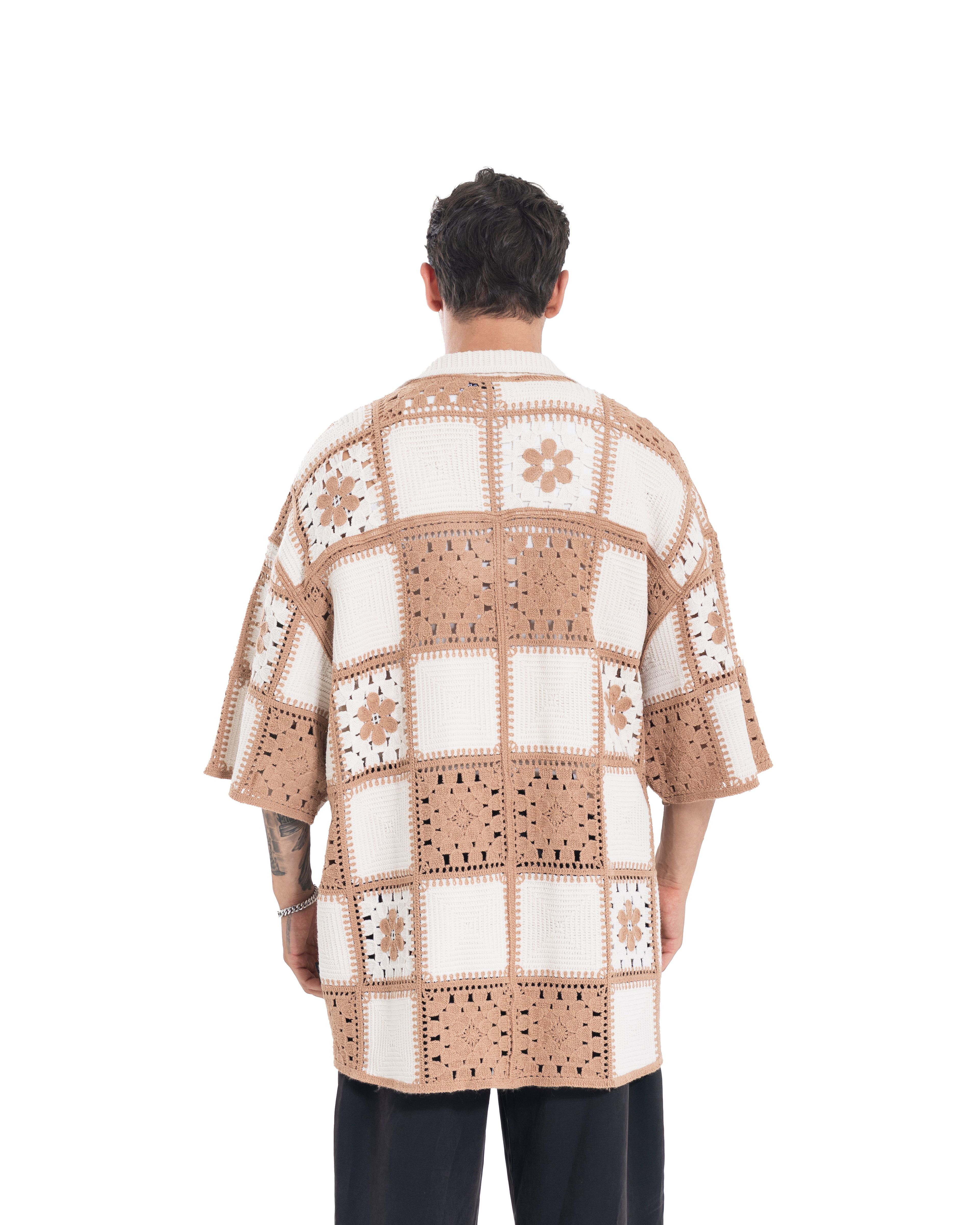 Unisex Knitted Garden Grid Shirt