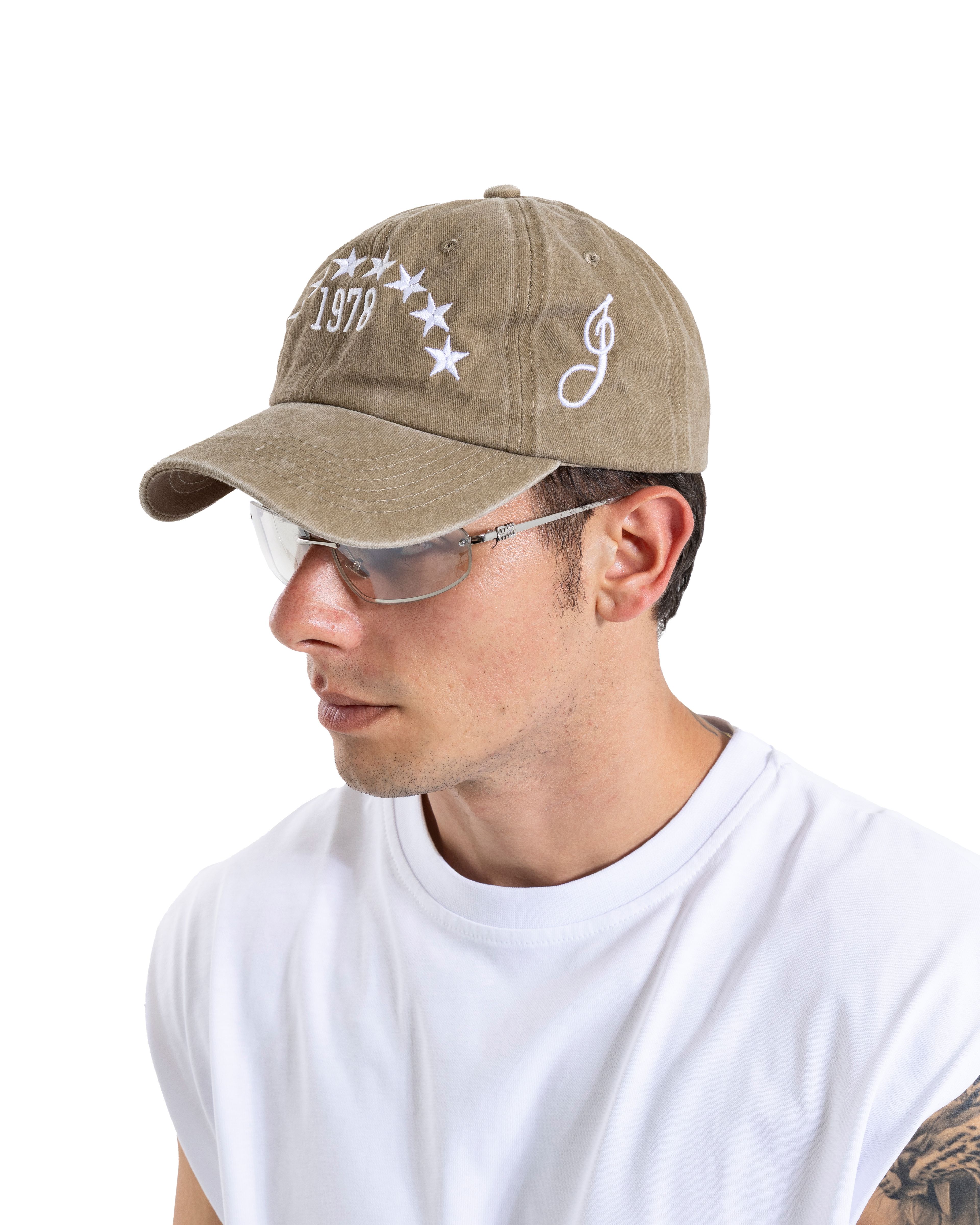 Yıkamalı Bej Star Embroidery