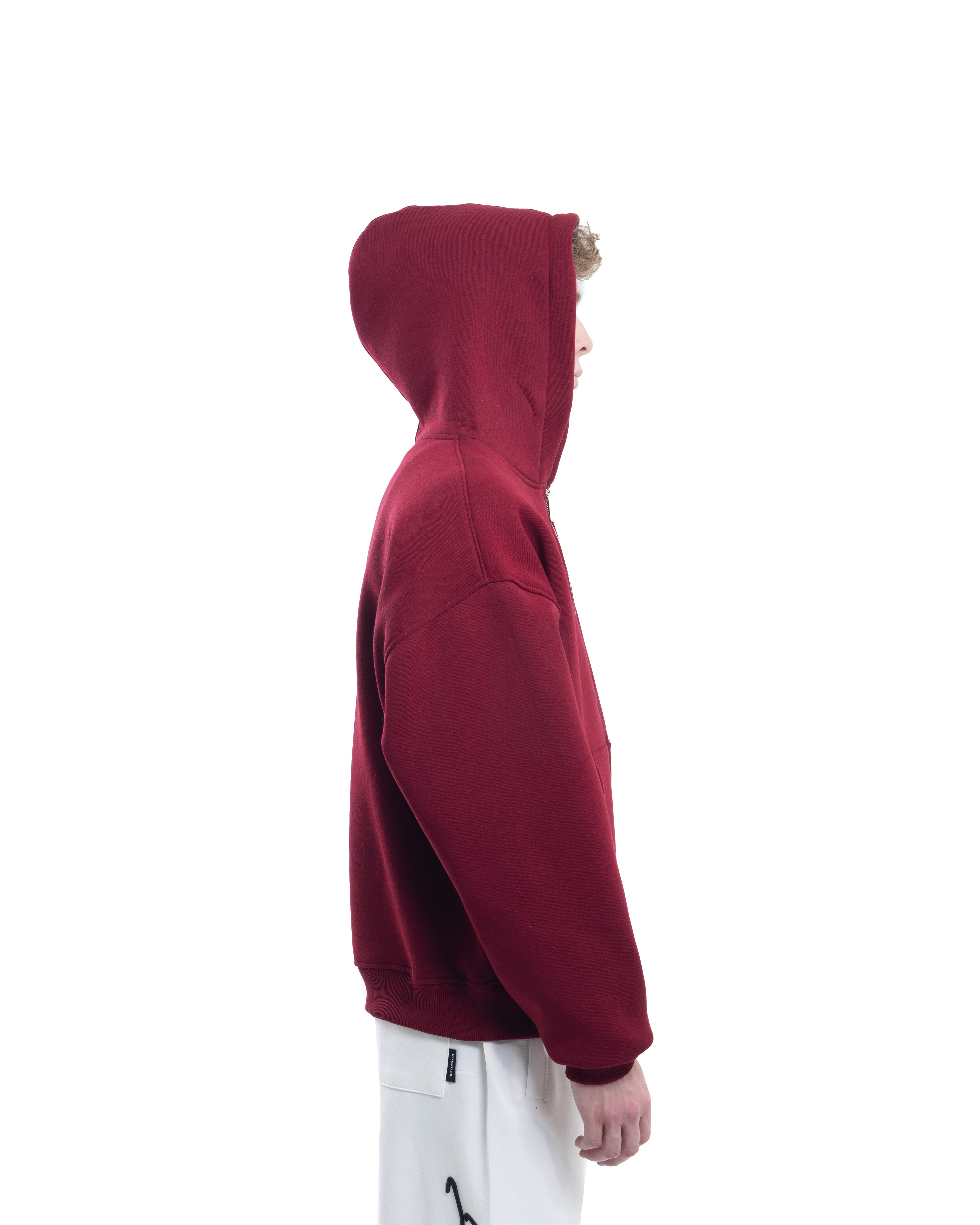 Bordo Fermuarlı Basic Hodie