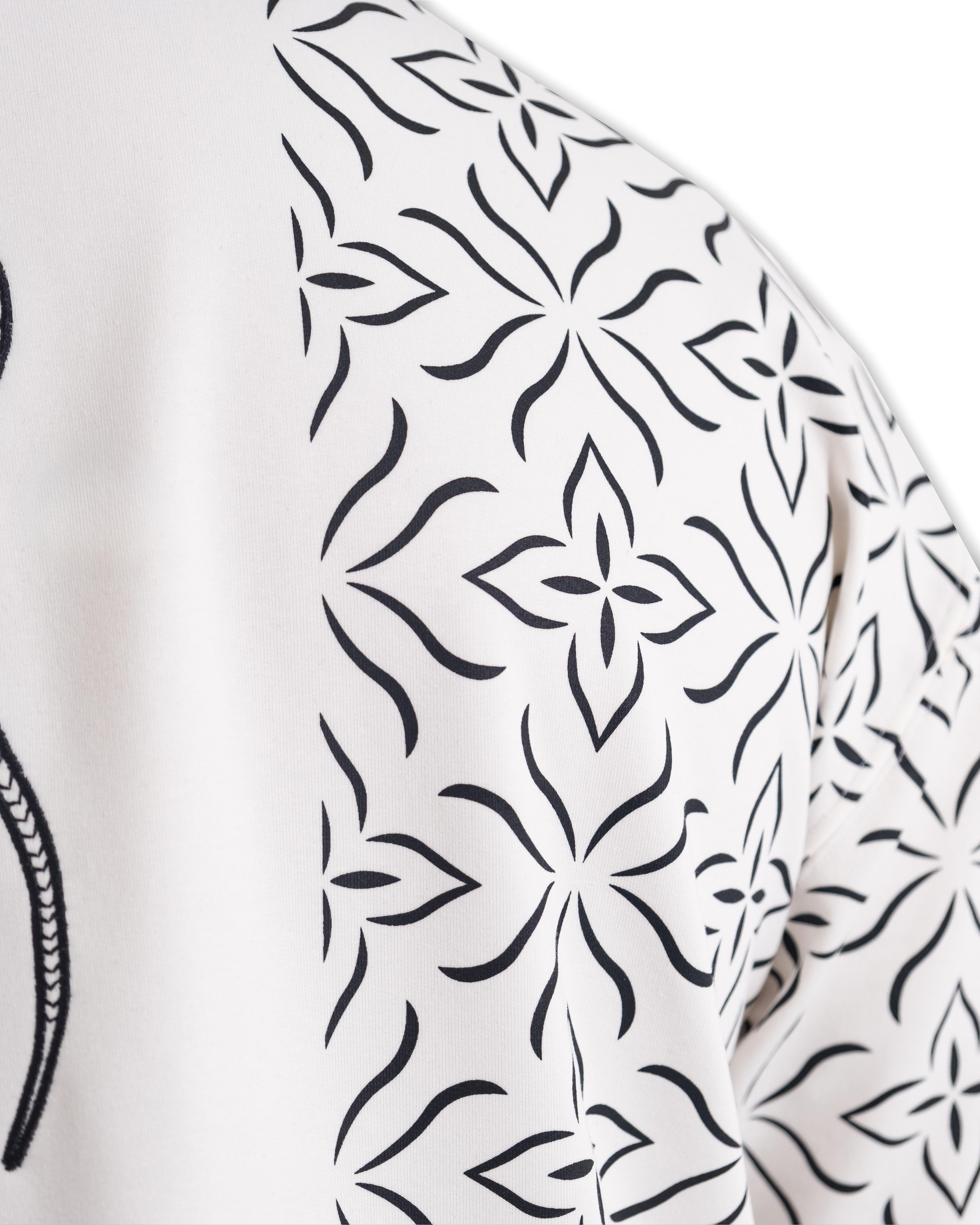 Snake&Ethnic Oversize Ekru Tişört