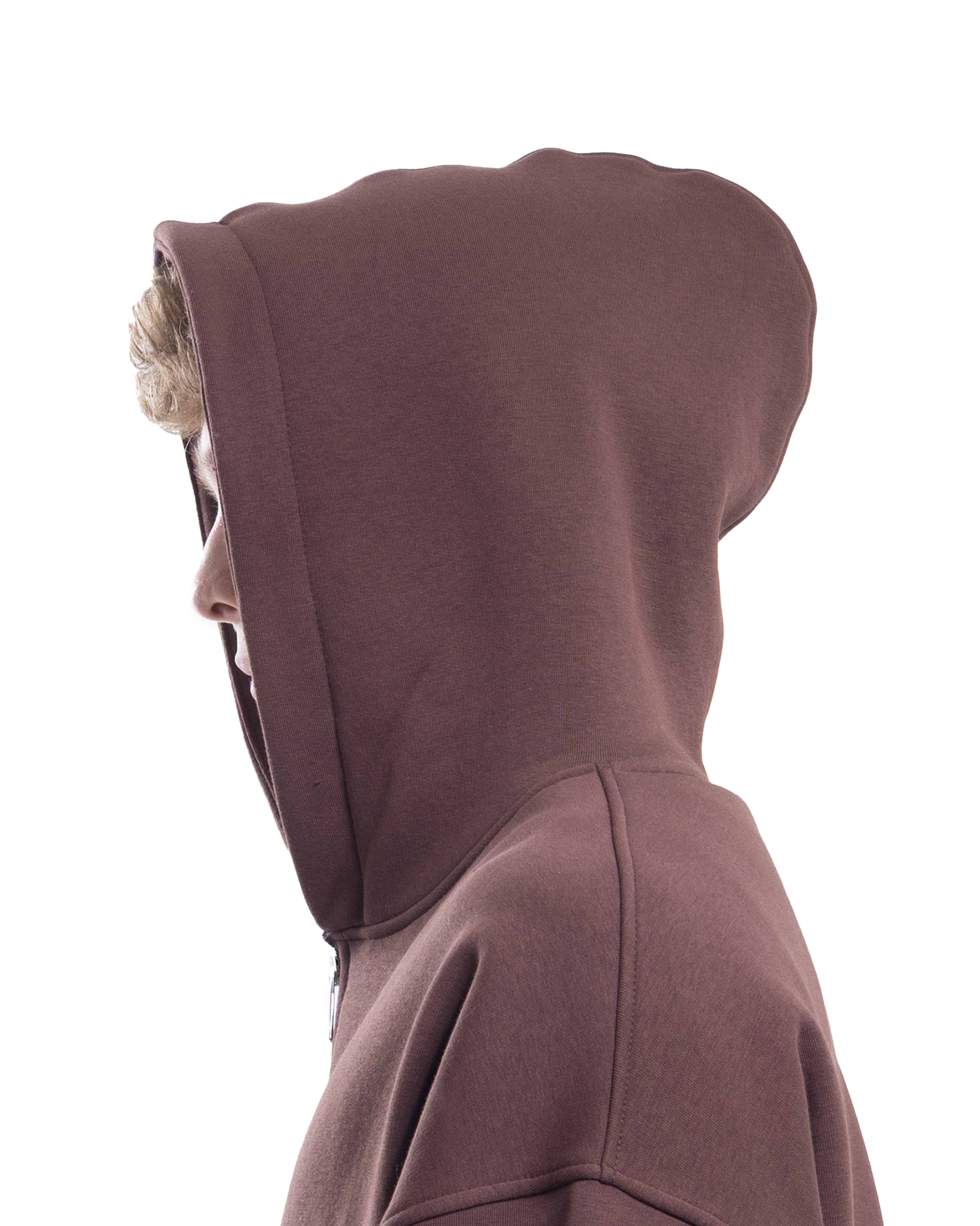 Kahve Fermuarlı Basic Hodie 