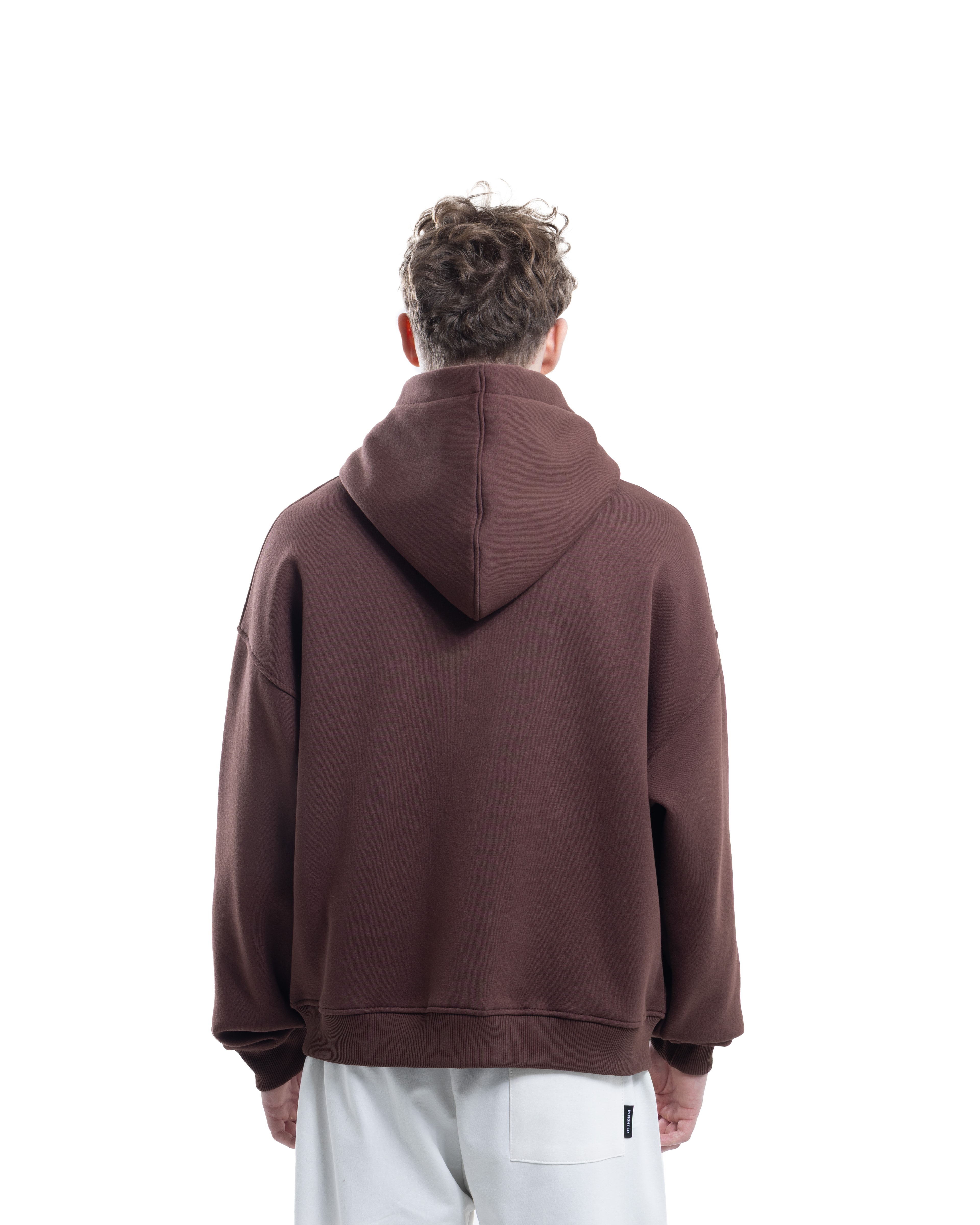 Kahve Fermuarlı Basic Hodie 
