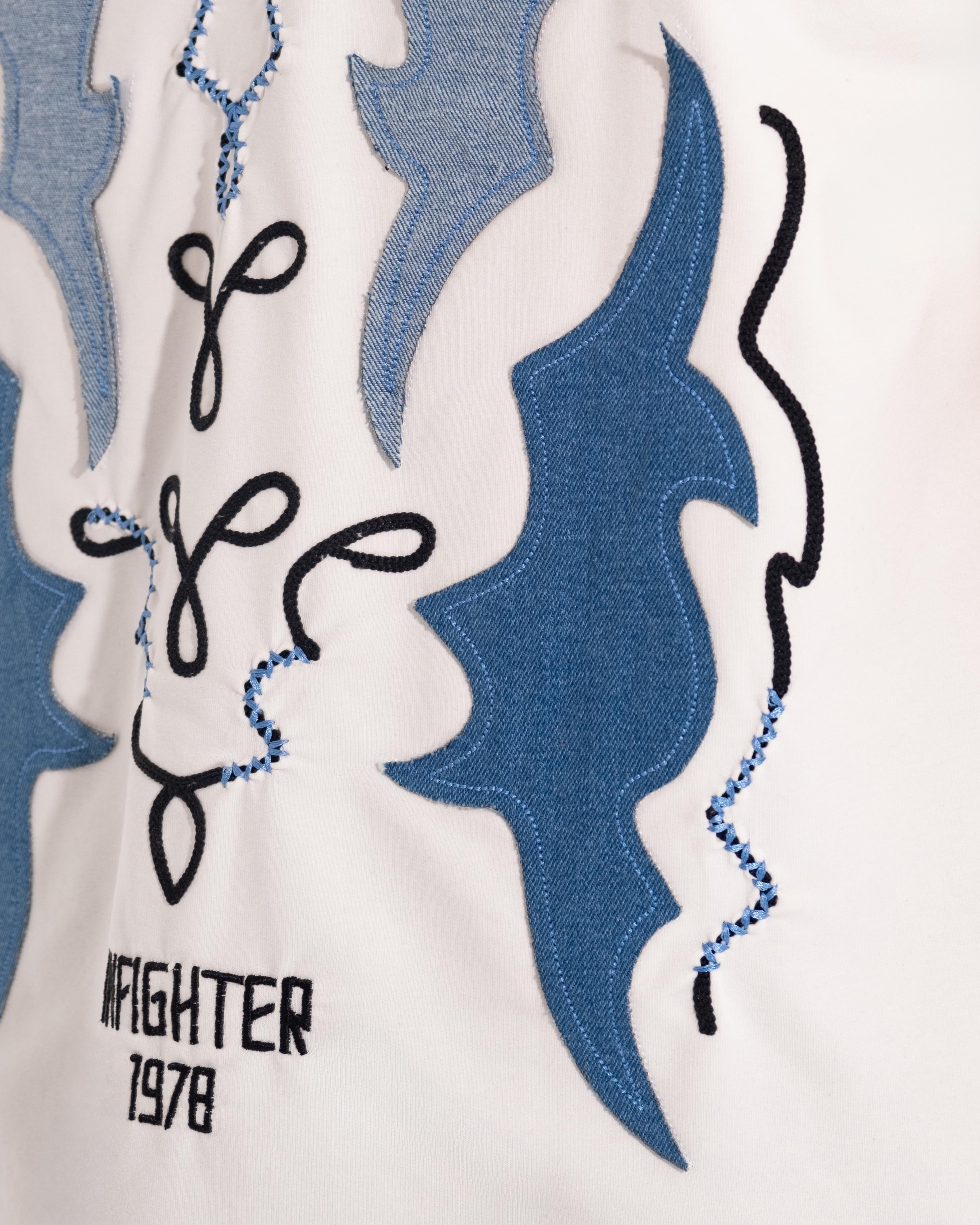 Denim Detail Oversize Ekru