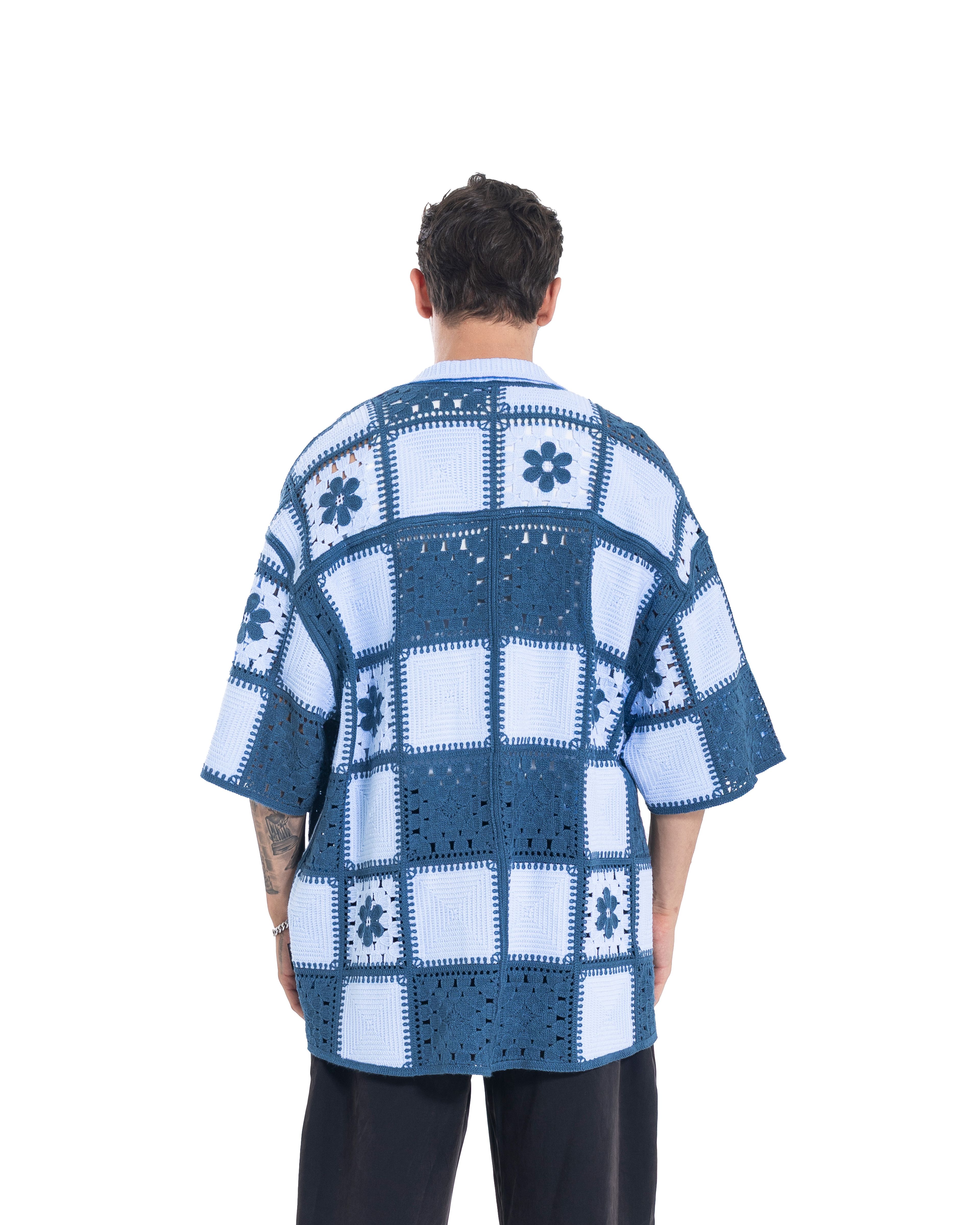 Unisex Knitted Garden Grid Shirt