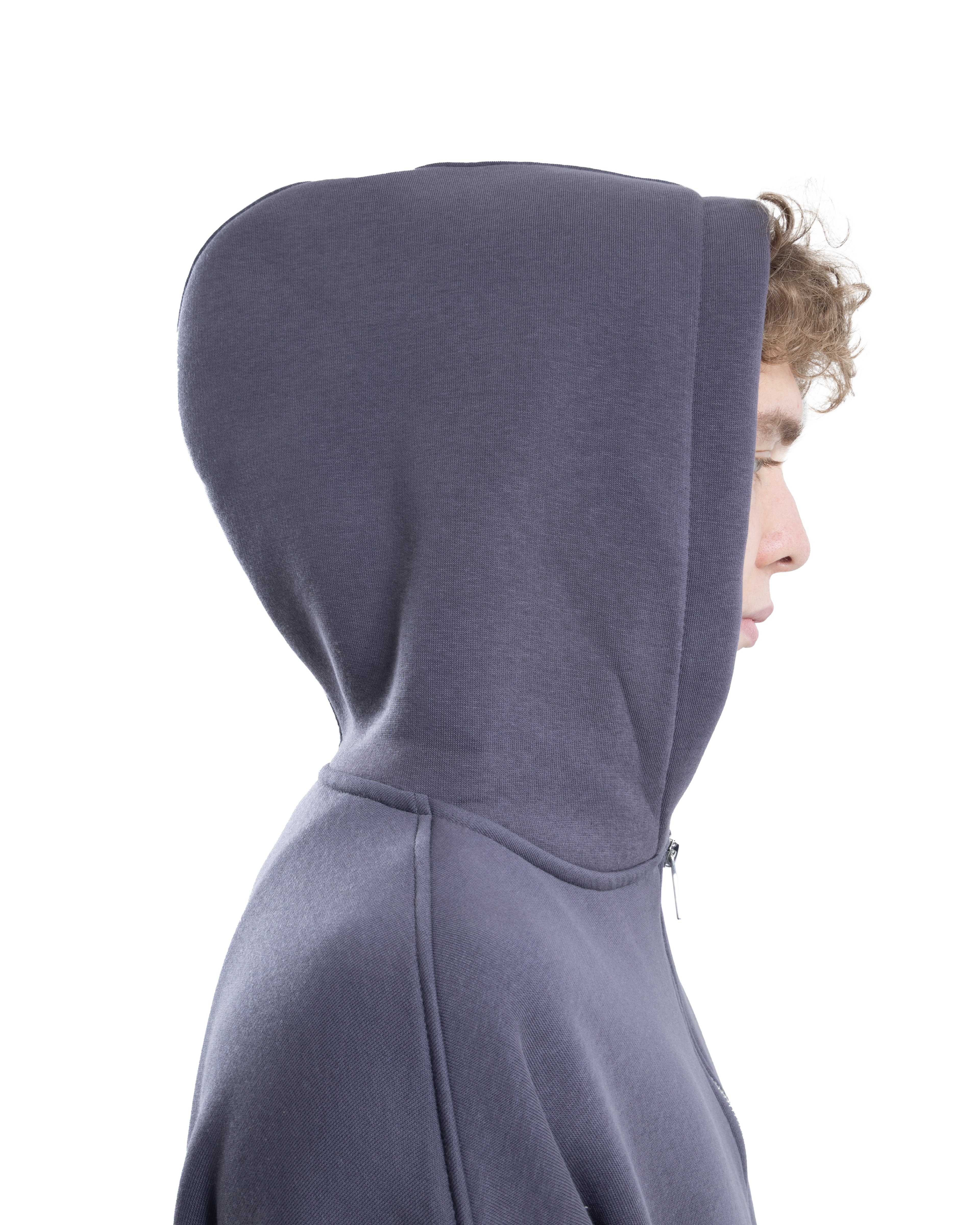 Füme Fermuarlı Basic Hodie