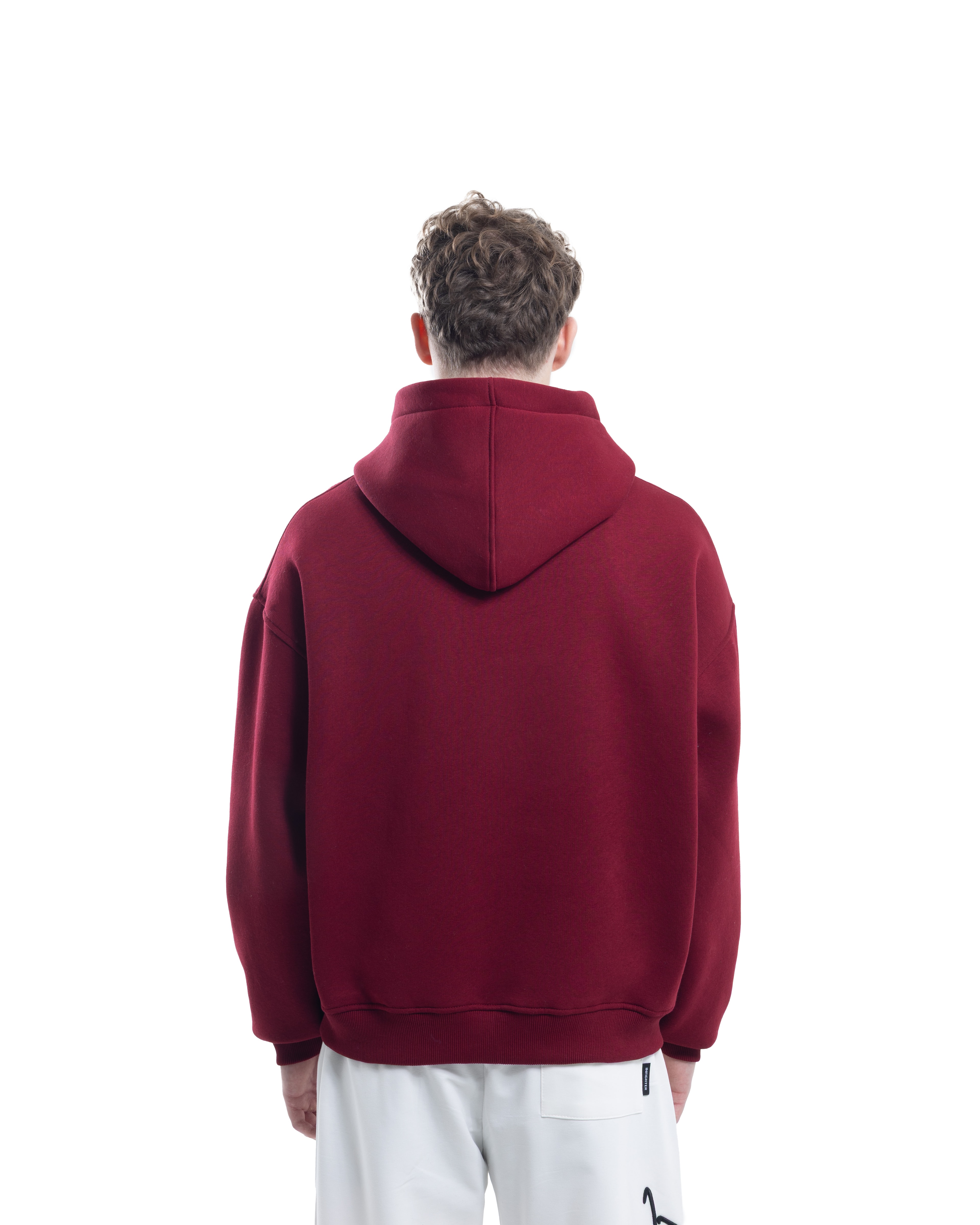 Bordo Fermuarlı Basic Hodie