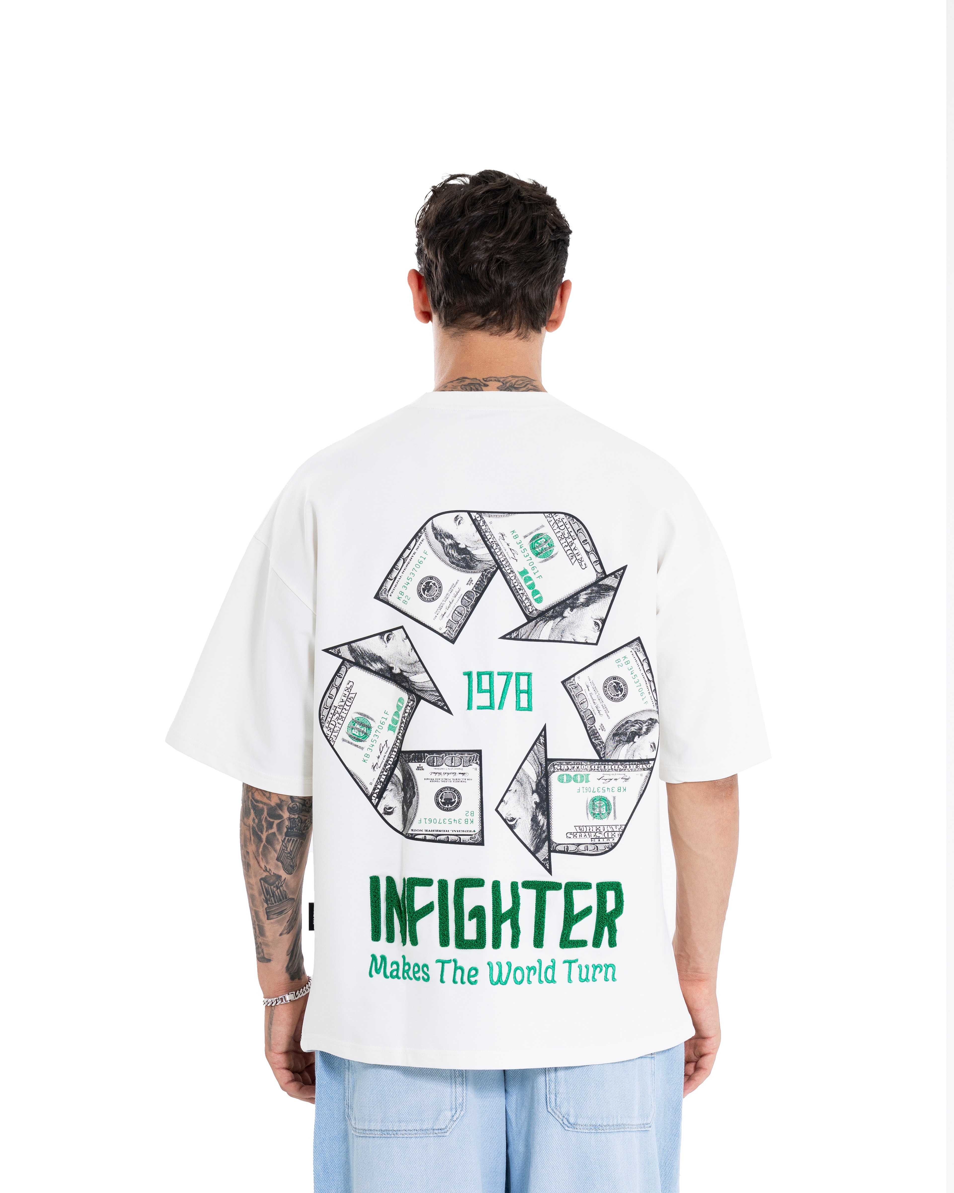 Money Flow Oversize Ekru Tişört
