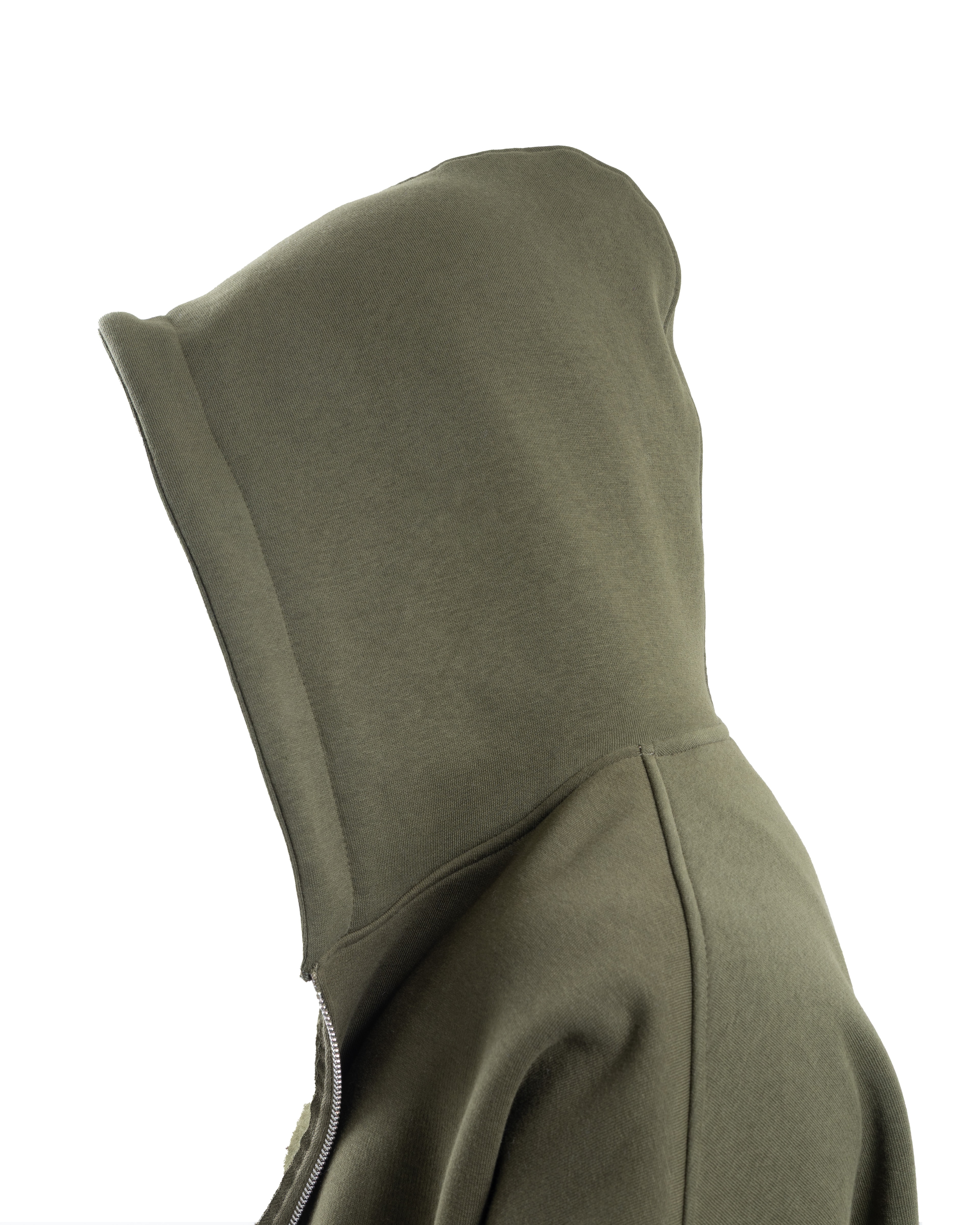 Haki Fermuarlı Basic Hodie