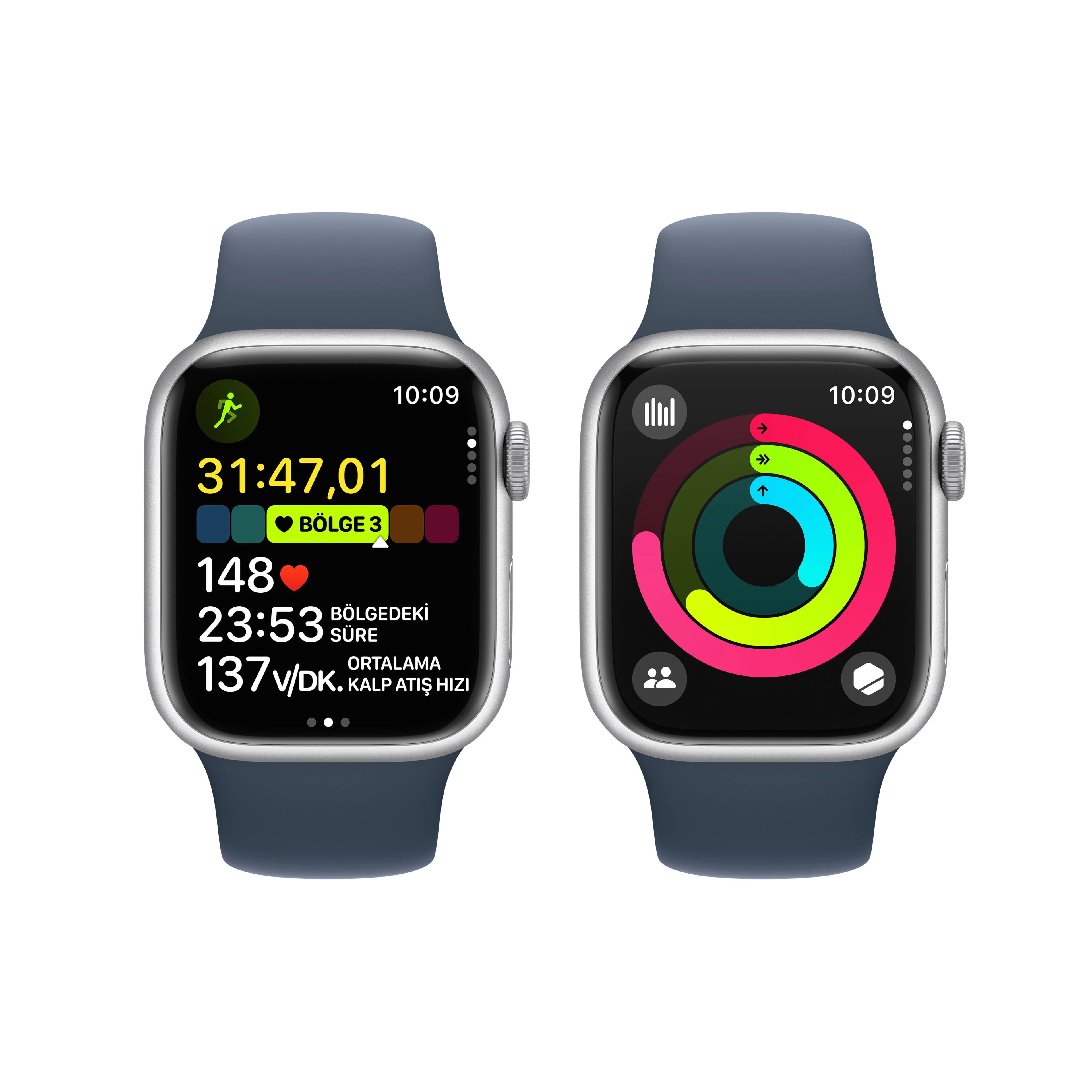  WATCH SERIES 9 GPS 41MM ALÜMİNYUM KASA VE SPOR KORDON - S/M - Gümüş