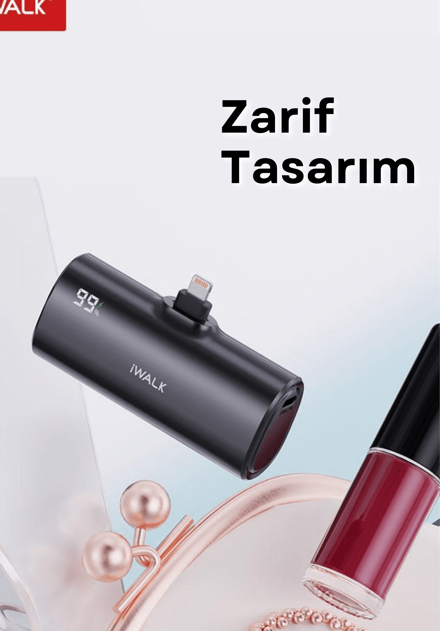 DEĞİŞTİRİLEBİLİR BAŞLIKLI ( Andorid & İos) MİNİ POWERBANK 5000mAh LPX001